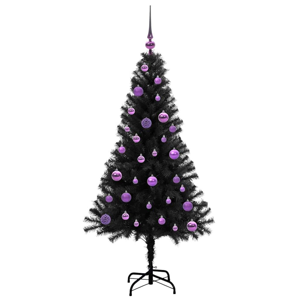 vidaXL Künstlicher Weihnachtsbaum Weihnachtsbaum Schwarz 150 cm PVC