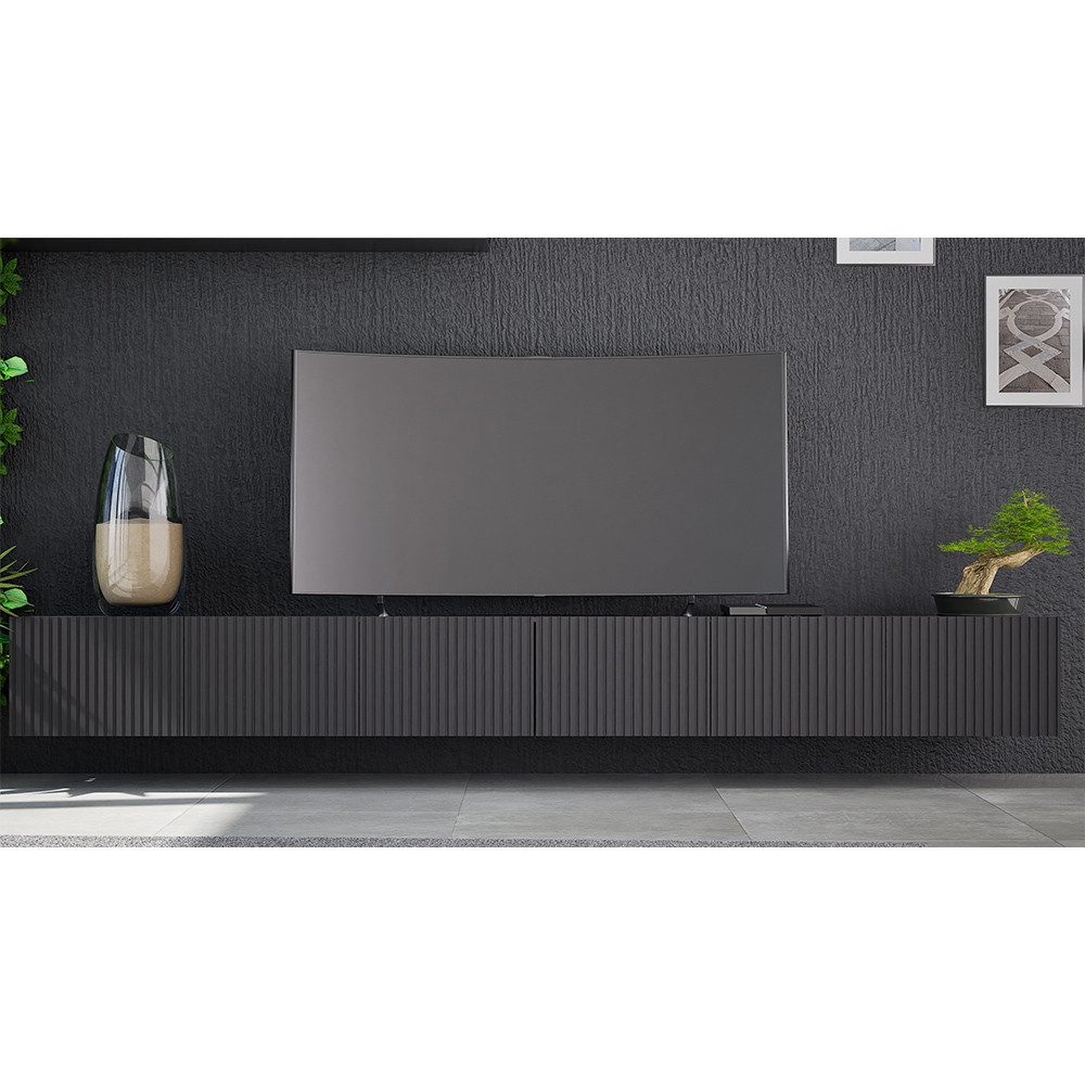 Lomadox Lowboard KEMPTEN-132, in schwarz matt, günstig online kaufen