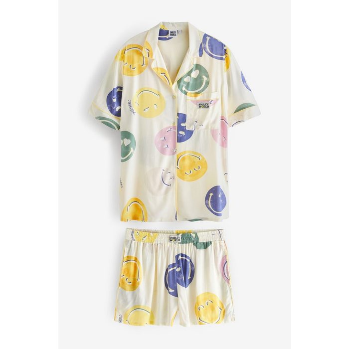 Next Pyjama Smileyworld geknöpfter Schlafanzug mit Shorts (2 tlg)