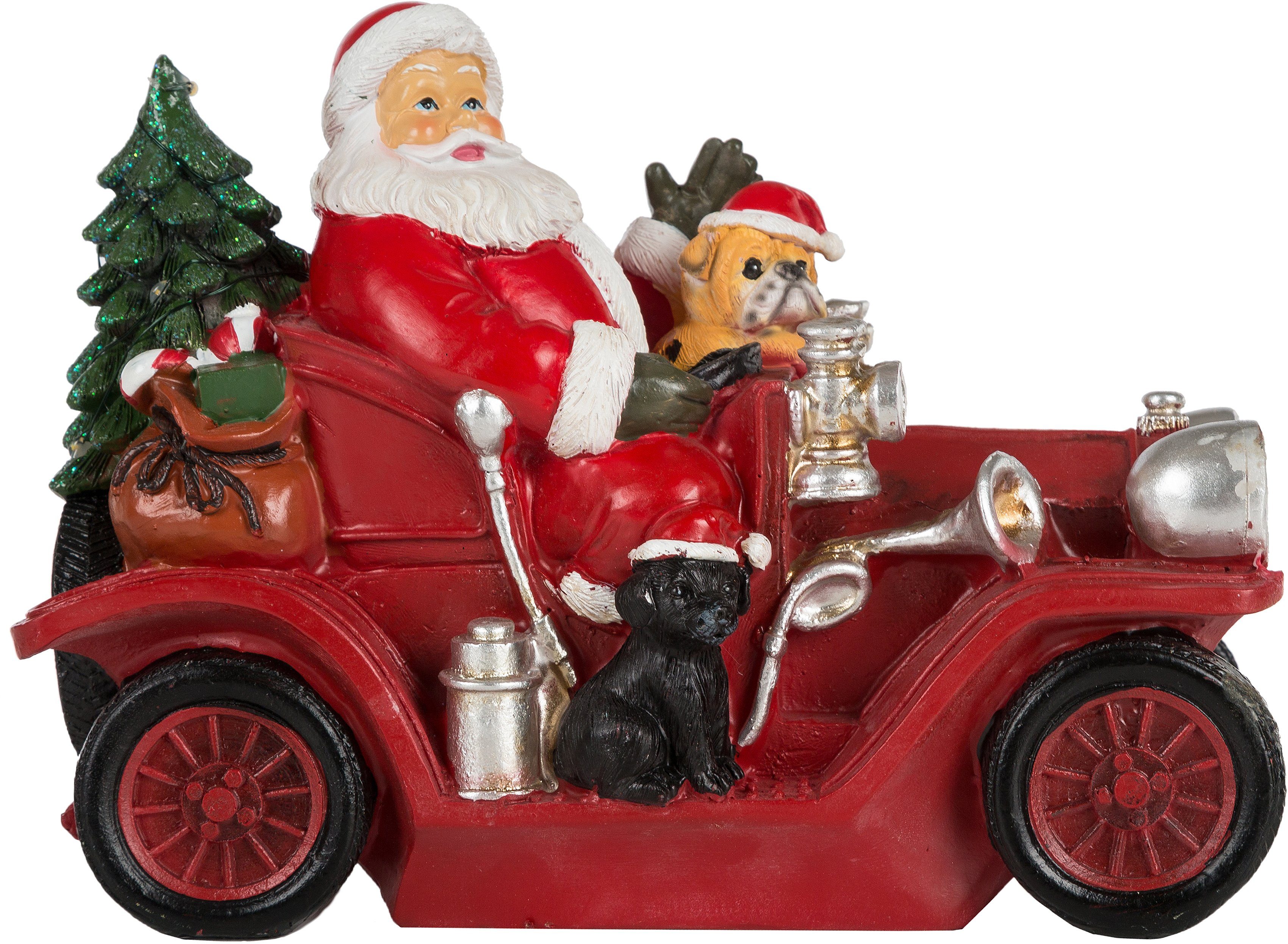& Weihnachtsfigur im Weihnachtsdeko ca. Accessoires Höhe 18 (1 rot St), Möbel Auto, cm Myflair