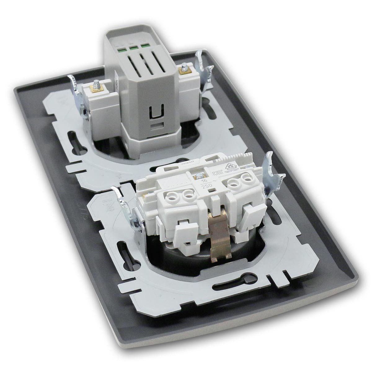 TEM Bewegungsmelder LOGIQ Bewegungsmelder IR mit Steckdose titan