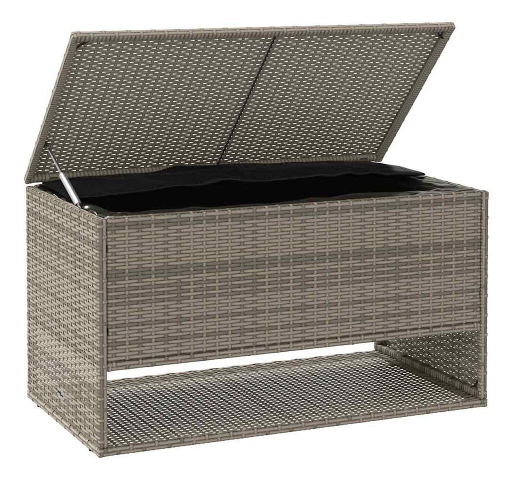 Thumbnail - vidaXL Gartenbox Outdoor-Kissenbox Grau 100x55x55,5 cm Poly Rattan