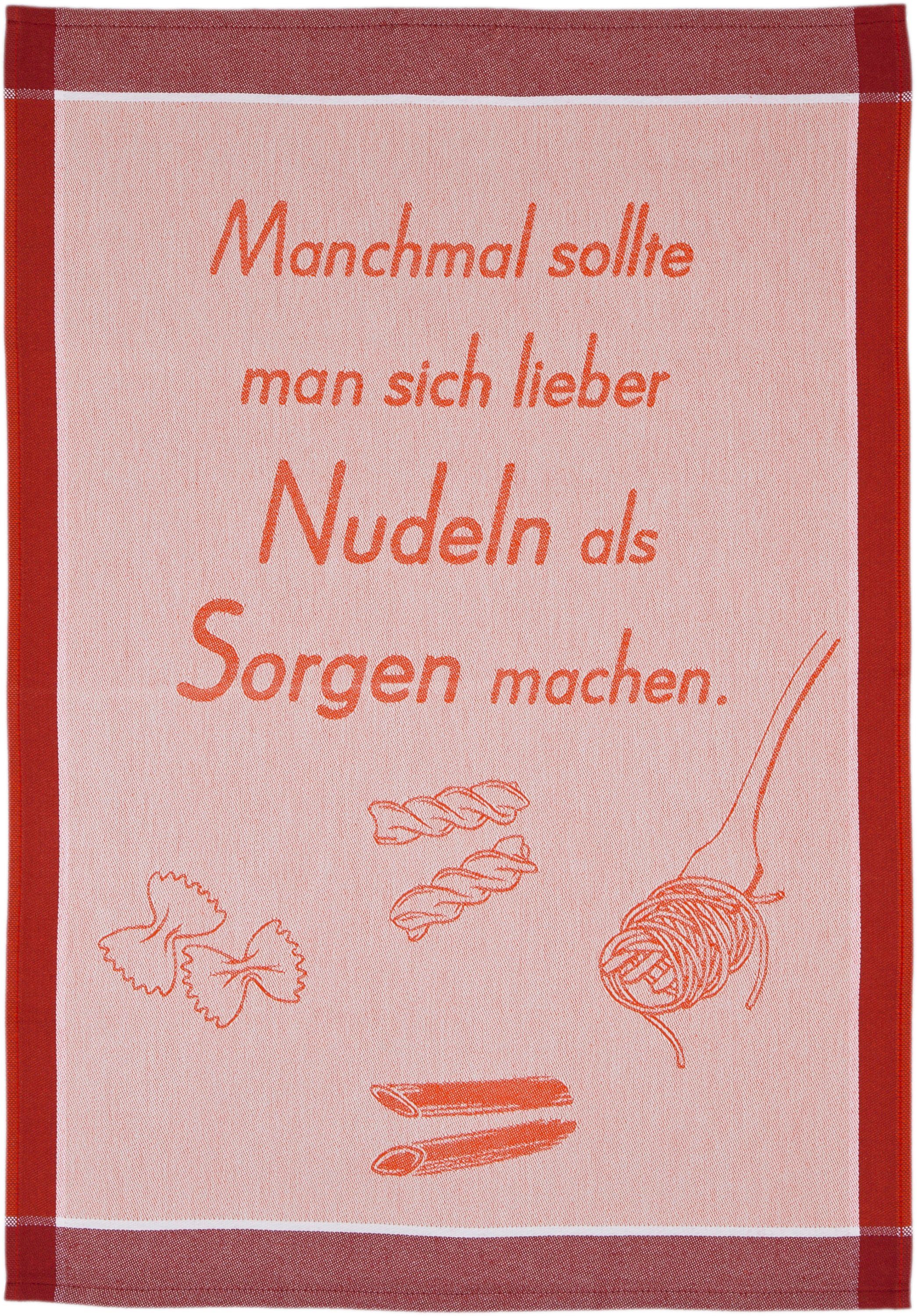 ROSS Geschirrtuch aus als sollte dich Manchmal lieber 100% Sorgen machen, man Sprüchetuch, Baumwolle (Set, Nudeln 3-tlg)