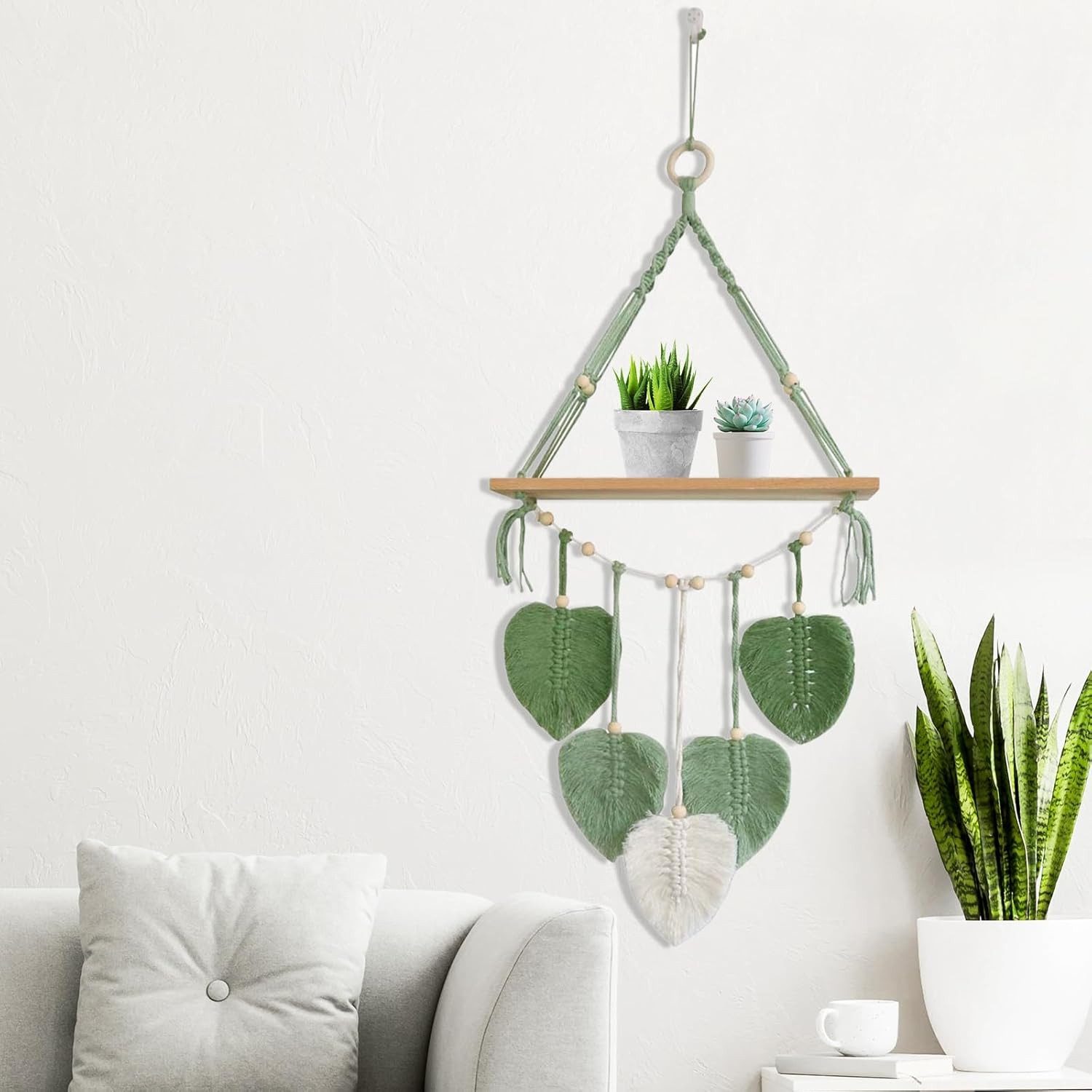 BlingBin Wandregal Holz Makramee Wandbehang Regal günstig online kaufen