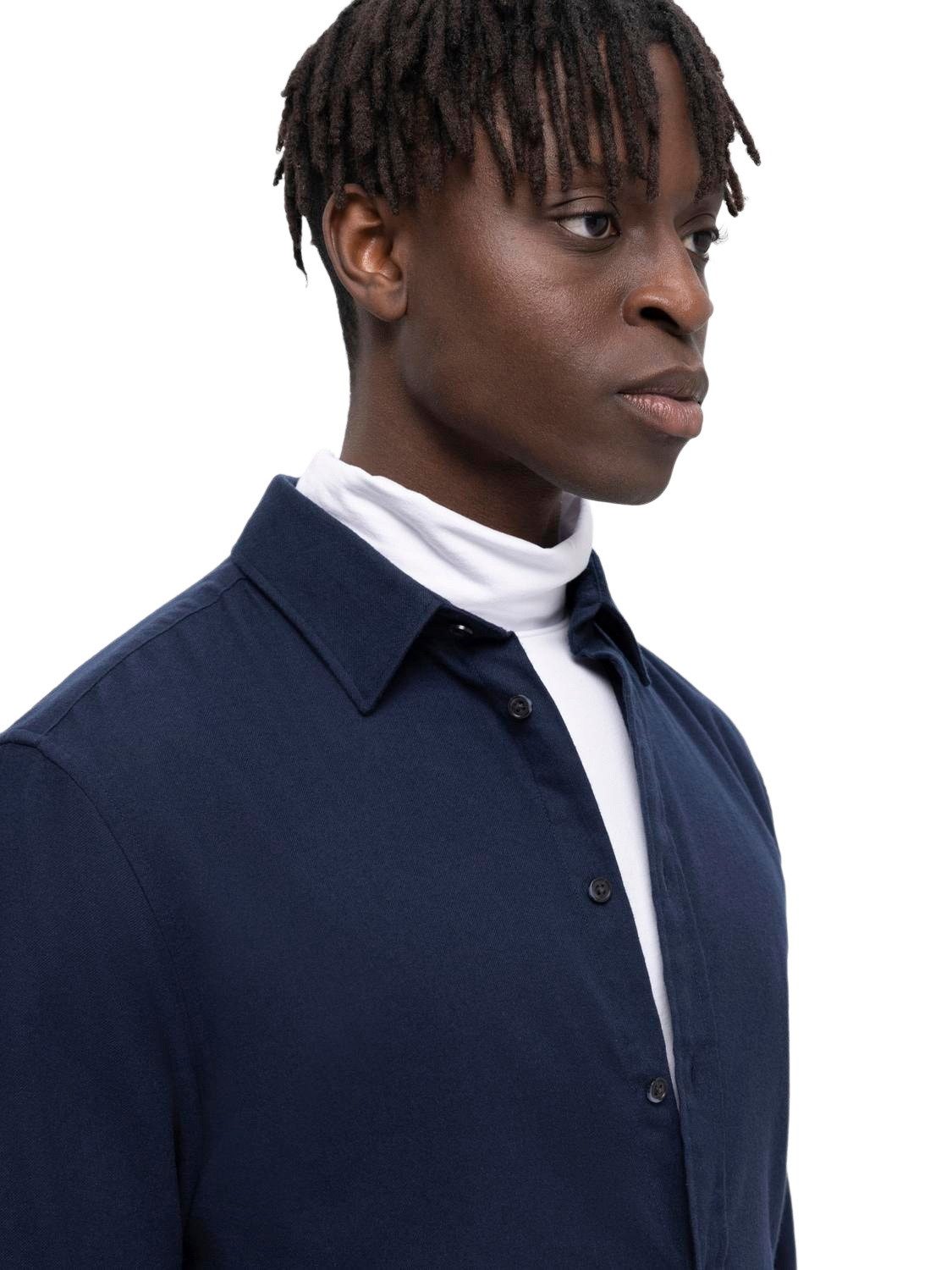 SELECTED HOMME Langarmhemd SLHSLIMOWEN-FLANNEL (1-tlg)