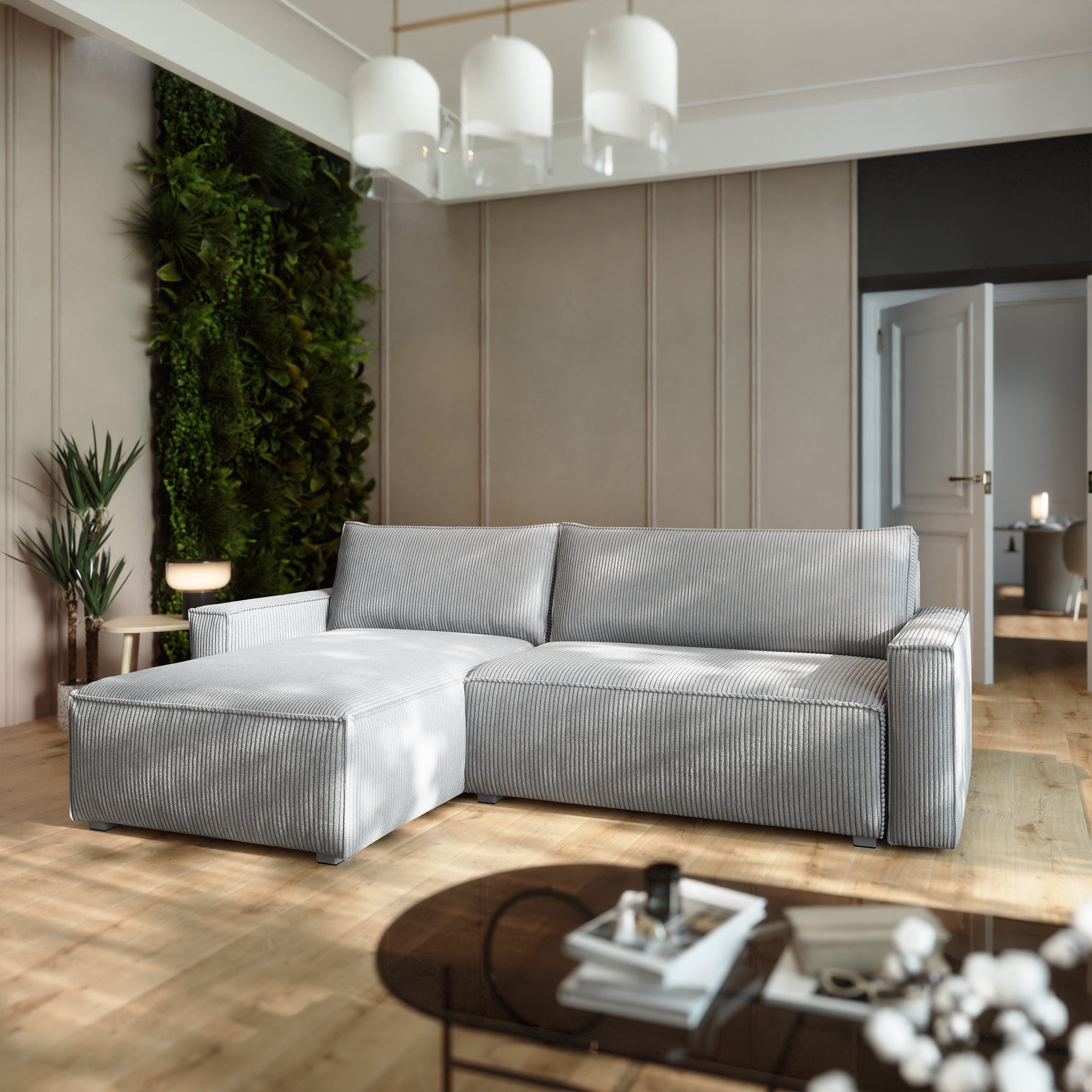 Masseno Ecksofa BESMIR mit Schlaffunktion L-Form, Sofa mit Bettkasten