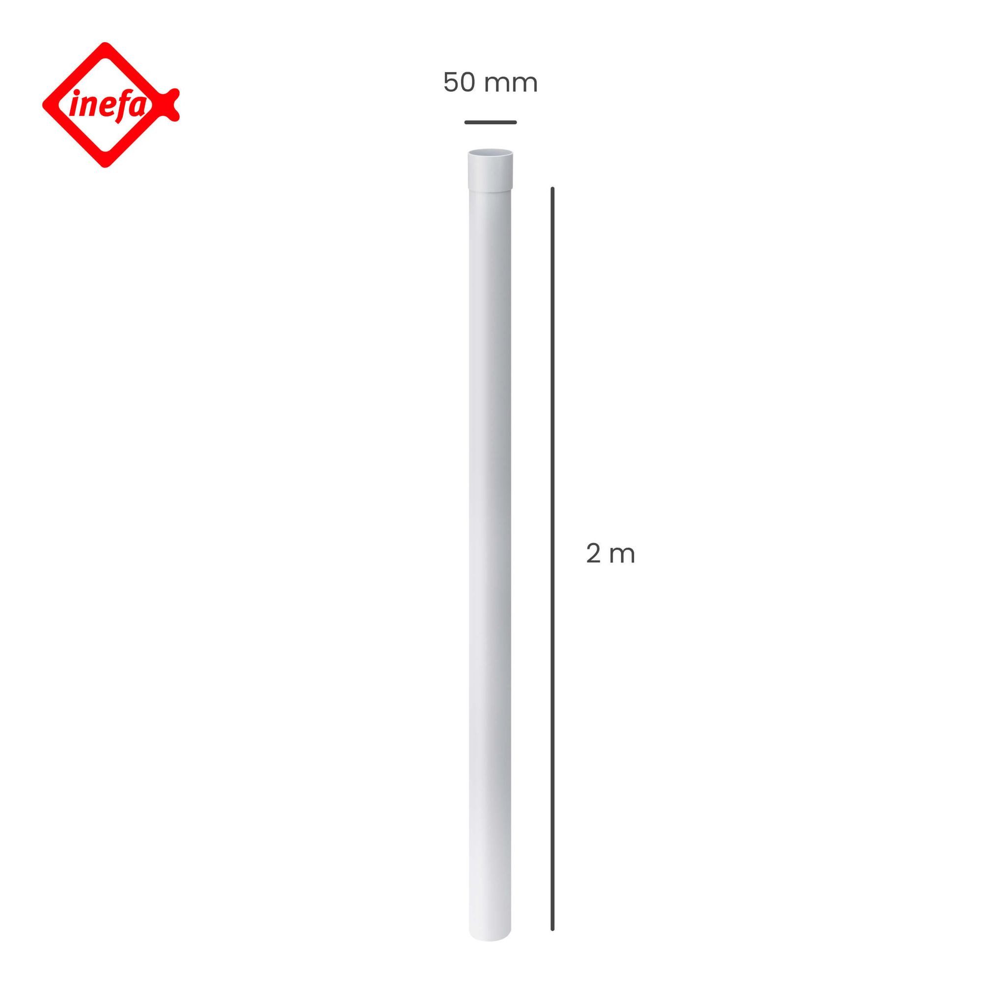 INEFA Regenfallrohr Fallrohr Set DN50 / 50mm, (Weiß), Regenrohr-Set aus PVC-U, Dachrinnenzubehör, einfache Steckmontage