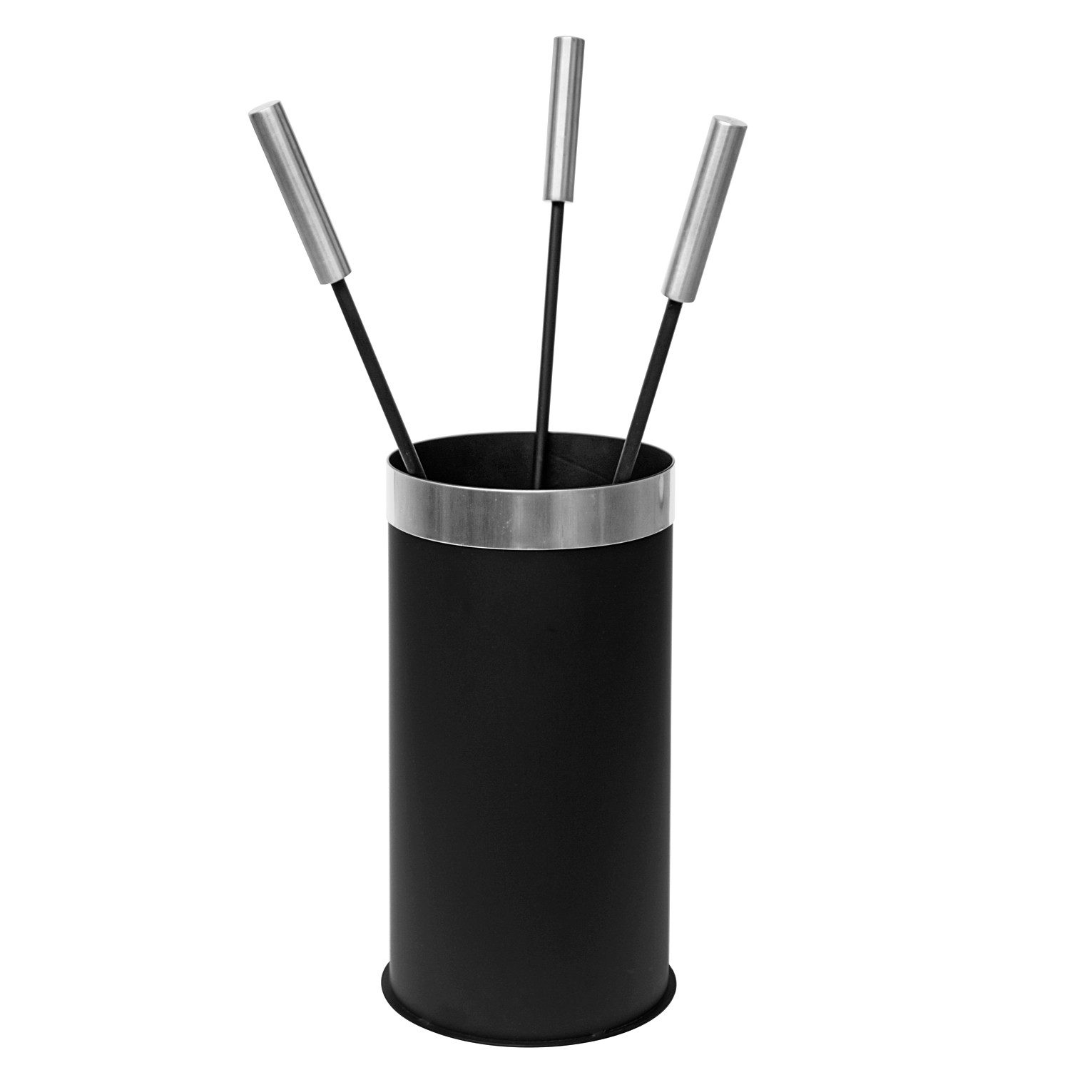 Raik Kamingarnitur Raik Kaminbesteck Edgar, 3-teilig, schwarz, Edelstahlgriffe, 31 cm