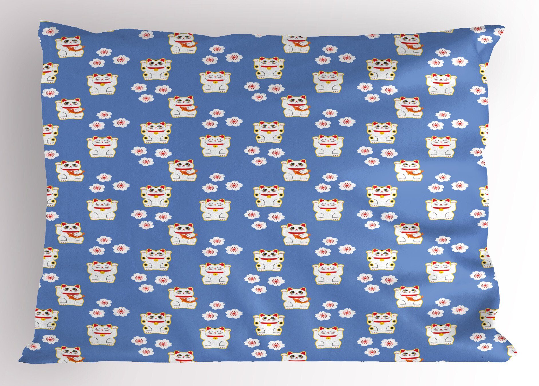 Abakuhaus (1 Katze Kissenbezüge Maneki Neko-Katzen-Muster King Gedruckter Dekorativer Standard Size Süße Stück), Kissenbezug,