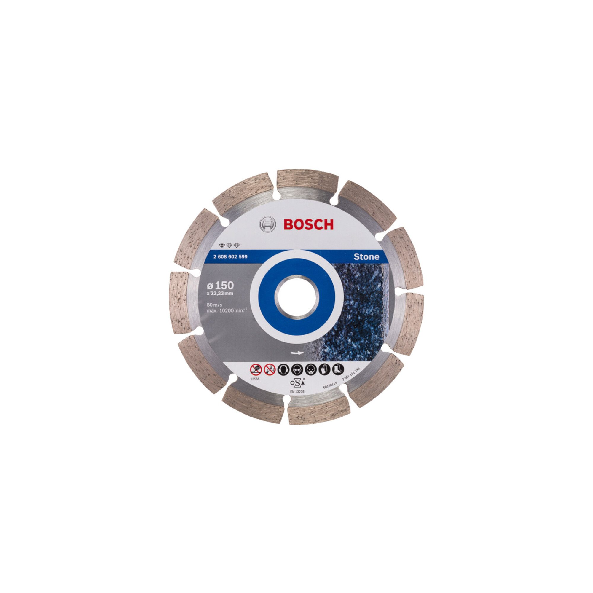 Bosch Professional Trennscheiben Bosch Diamanttrennscheibe Standard for Stone 150 x 22,23 x 2 x 10 mm