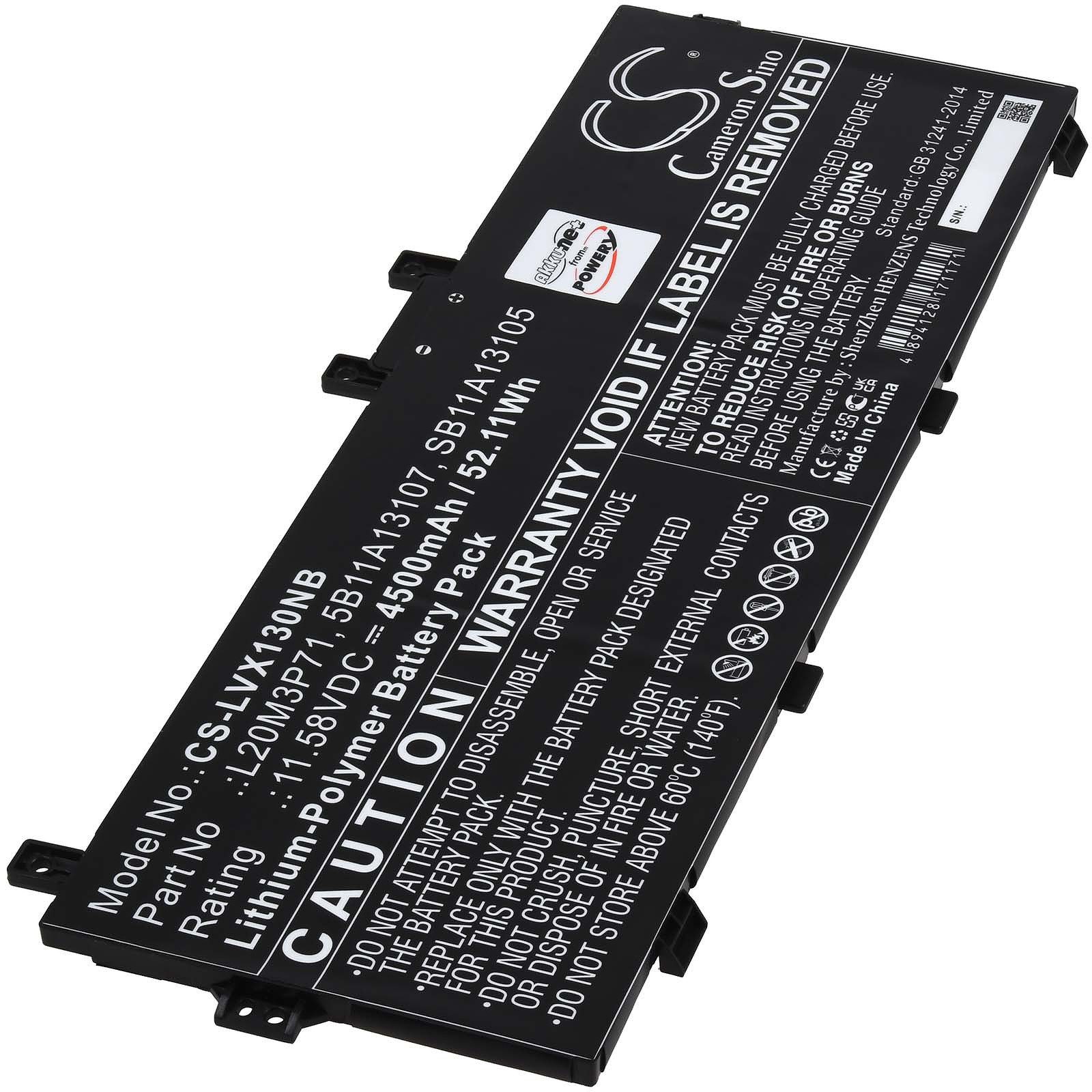 Powery Akku für Lenovo ThinkPad X13 Yoga G2 Laptop-Akku 4500 mAh (11.58 V)