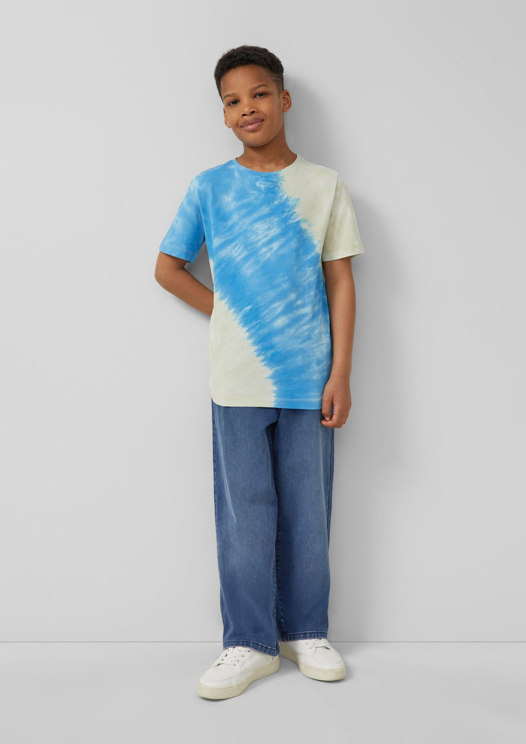 s.Oliver Kurzarmshirt T-Shirt T-Shirt mit Batik-Effekt