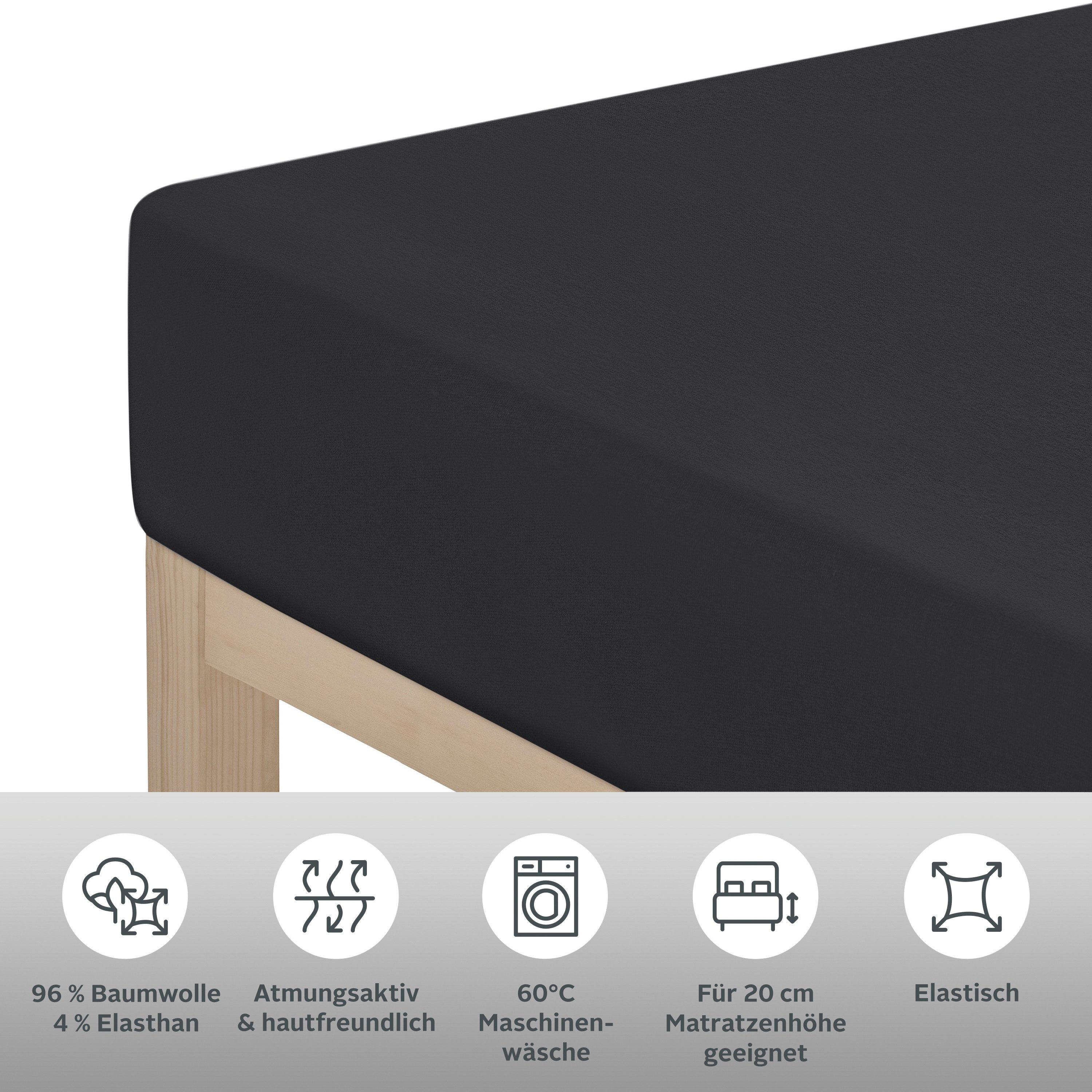 OTTO home Spannbettlaken Cremona Comfort, Jersey-Elasthan, Gummizug: rundum günstig online kaufen