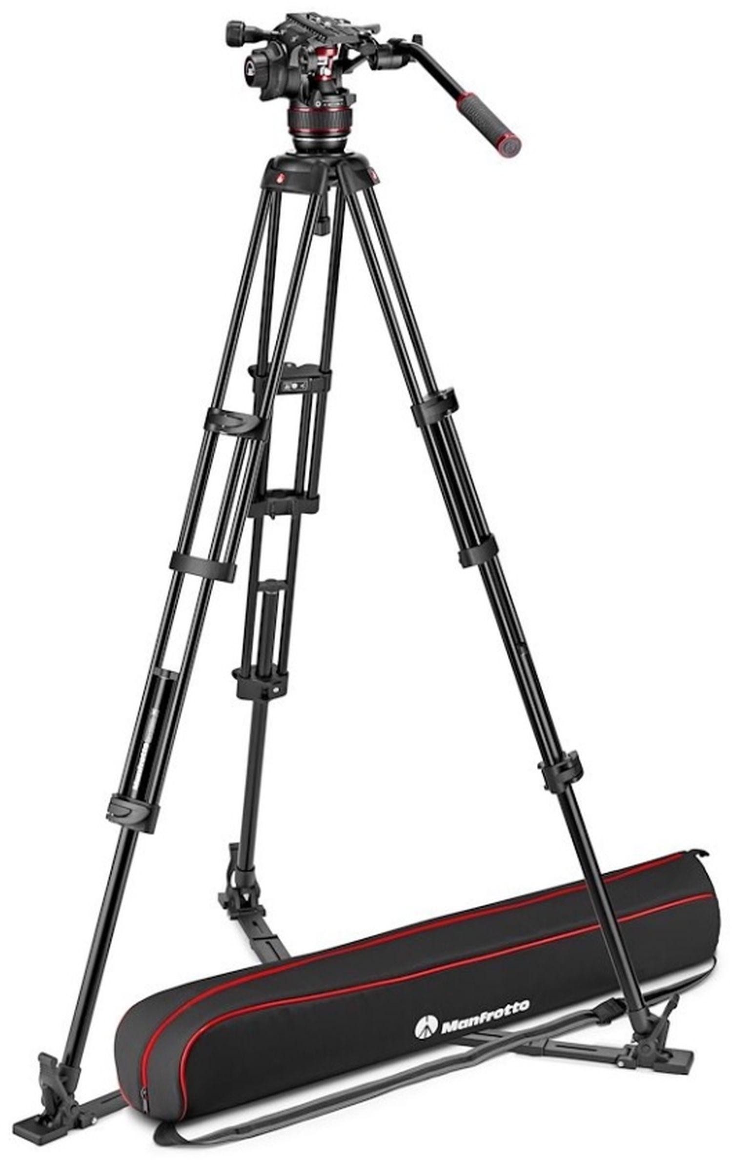 Nitrotech 608 Aluminium Video-Stativ mit Bodenspin Stativhalterung
