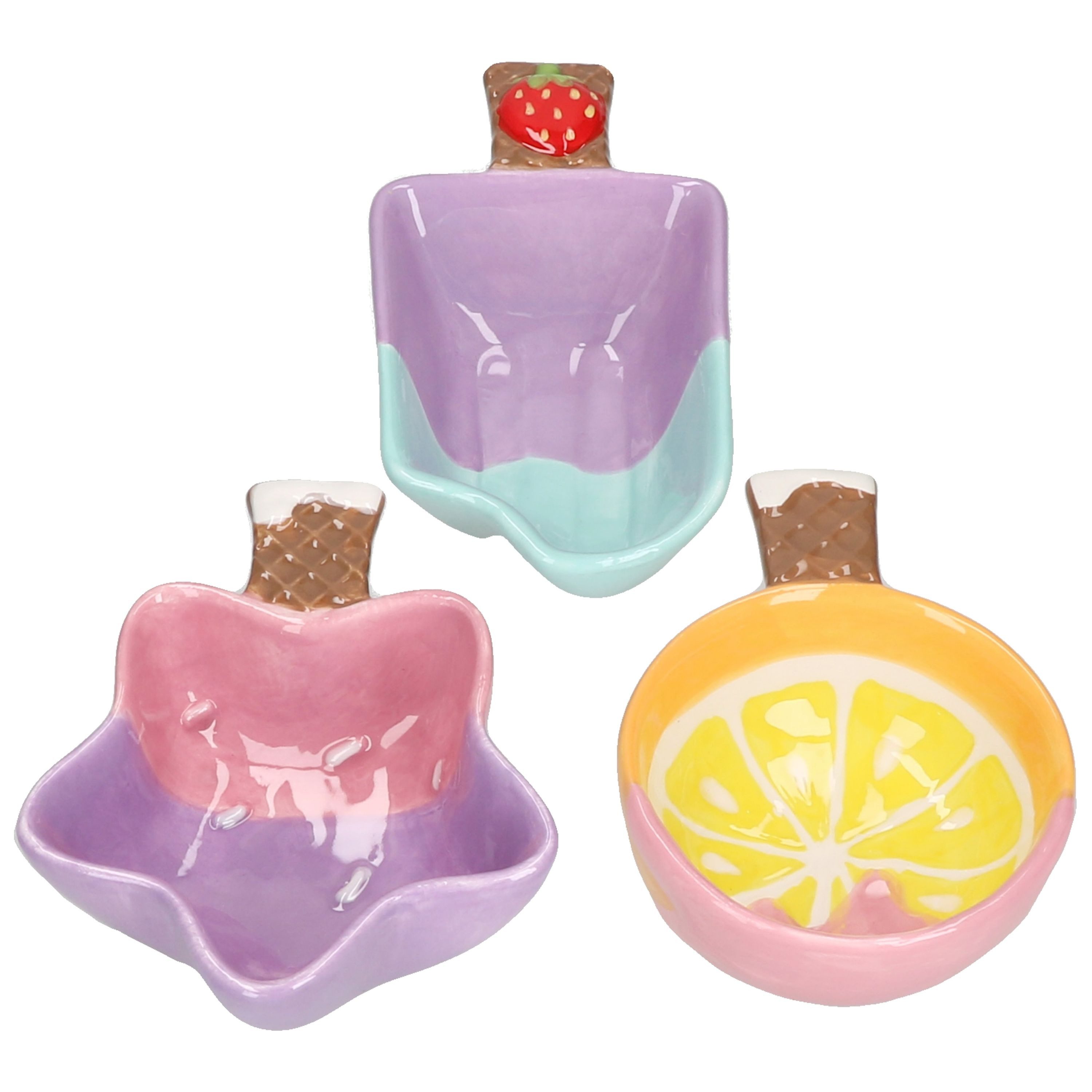 MamboCat Dessertschale MamboCat 3er Set Eisschalen Komet 150ml Stern Orange Stieleis Dessert, Keramik
