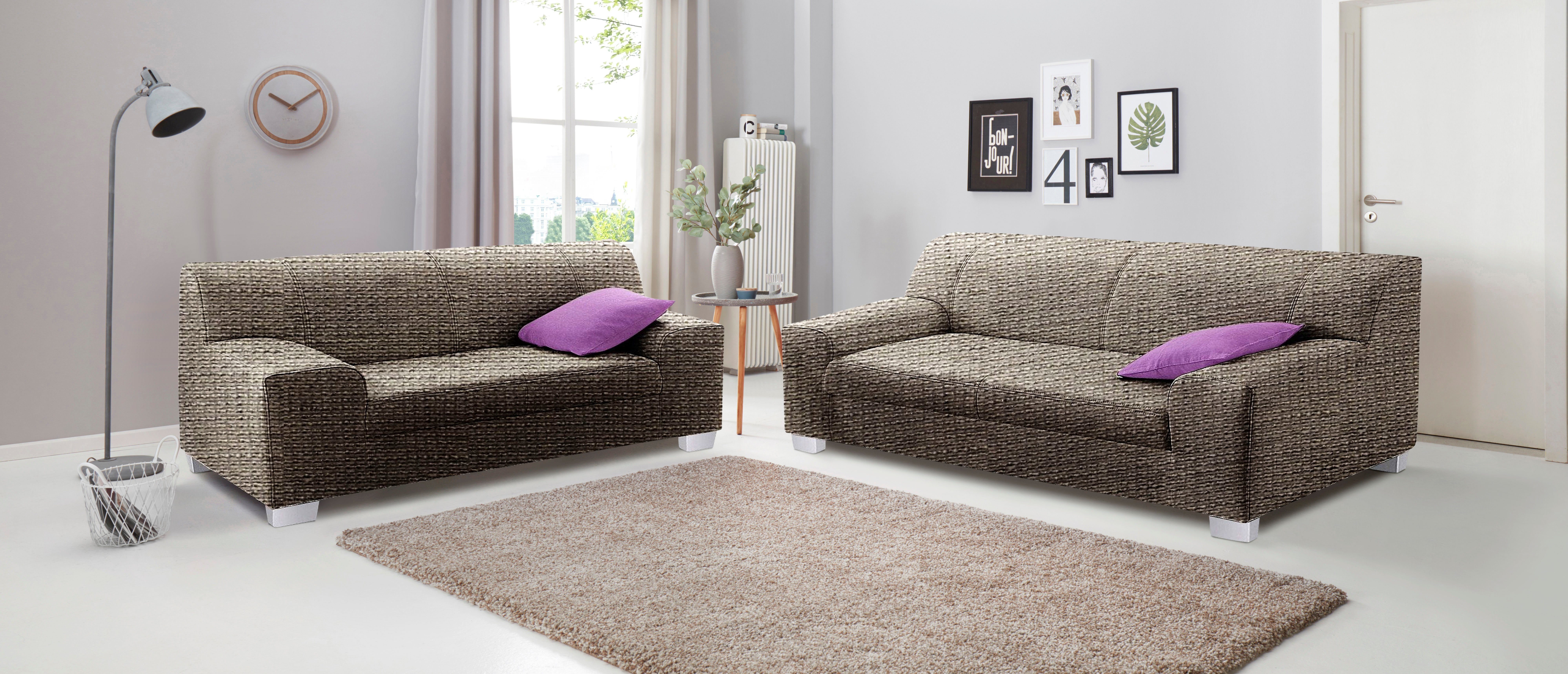 DOMO collection Polstergarnitur Amando zeitlos und modern, komfortabel, (Spar-Set), bestehend aus 2er- und 3er-Sofa