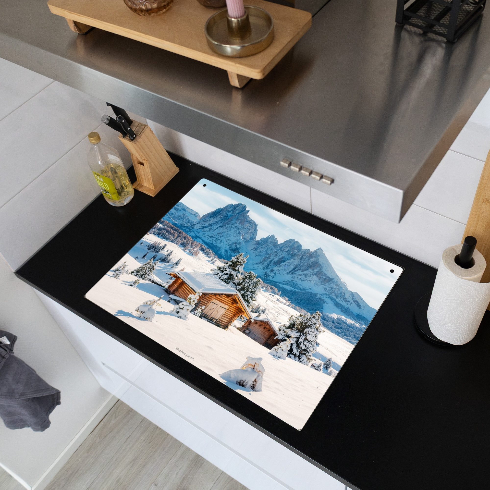 KitchenYeah Küchenrückwand Landschaft - Winter - Schnee, (1-tlg), Spritzsch günstig online kaufen