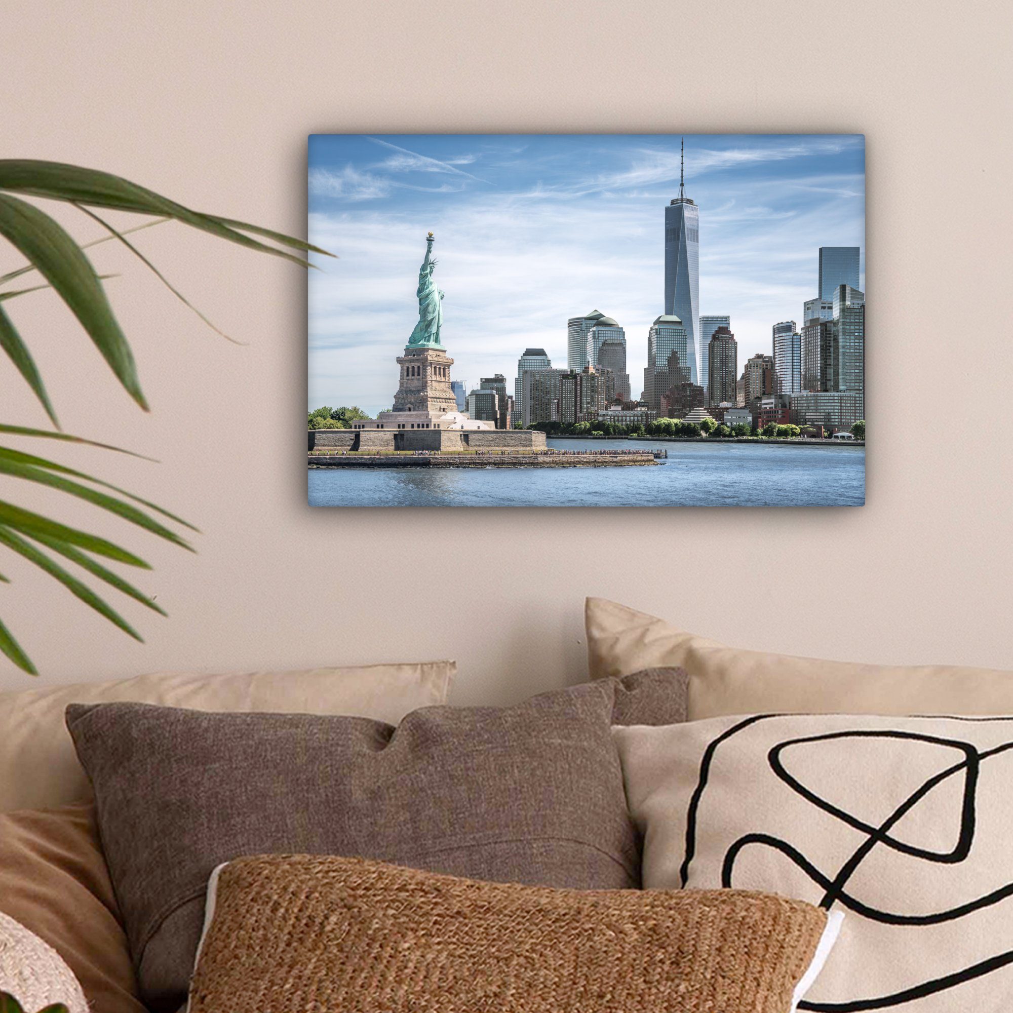 OneMillionCanvasses® Leinwandbild New York - Freiheitsstatue - Wasser, Foto günstig online kaufen