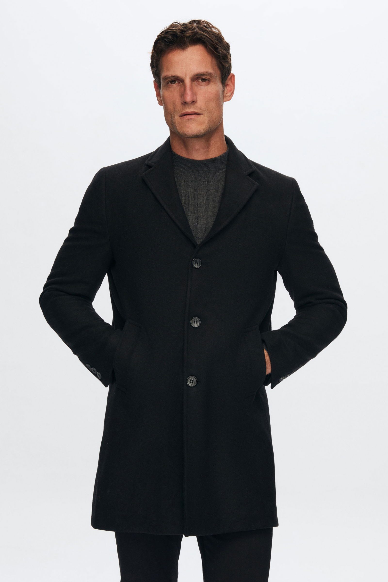 D'S DAMAT Dufflecoat Ds Damat Regular Fit Kaşe Mantel