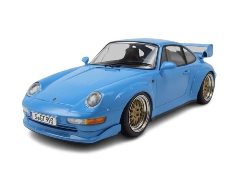 KK Scale Modellauto Porsche 911 (993) GT2 BBS Felgen 1996 hellblau, Maßstab 1:18