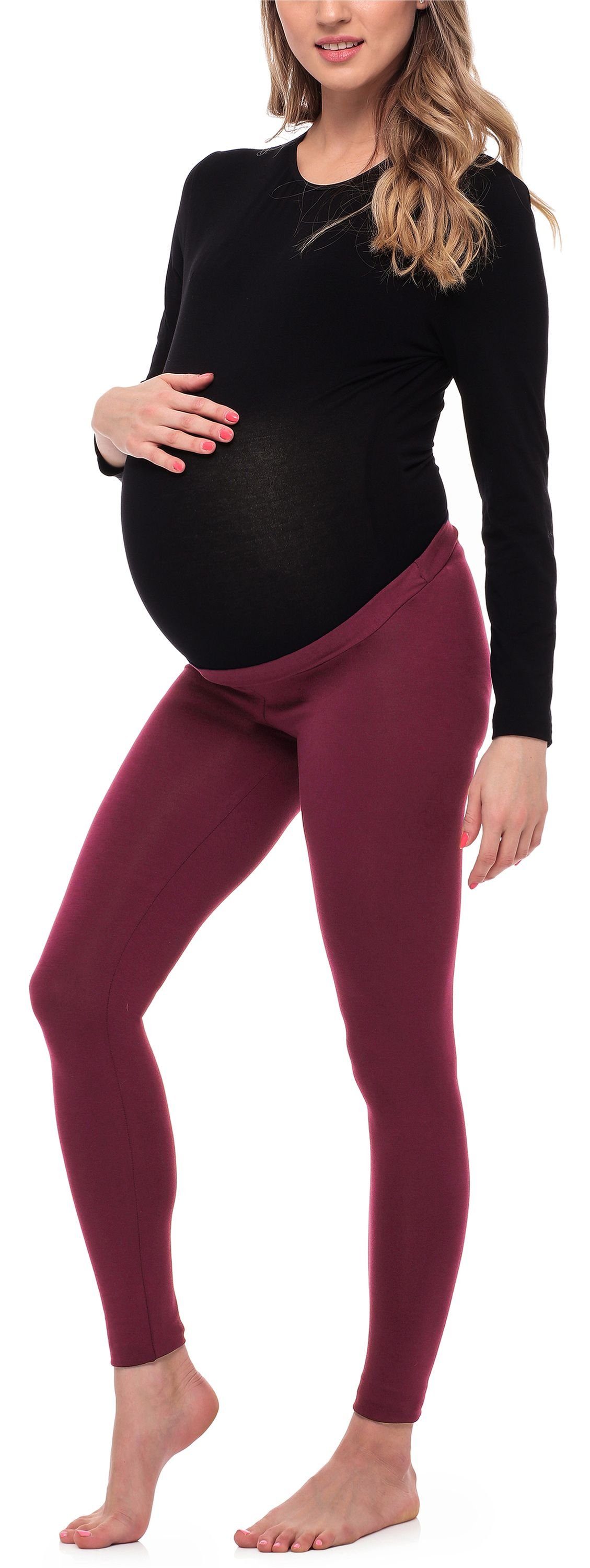 Be Mammy Umstandsleggings Lange Umstandsleggings aus Viskose BE20-253 (1-tlg) elastischer Bund