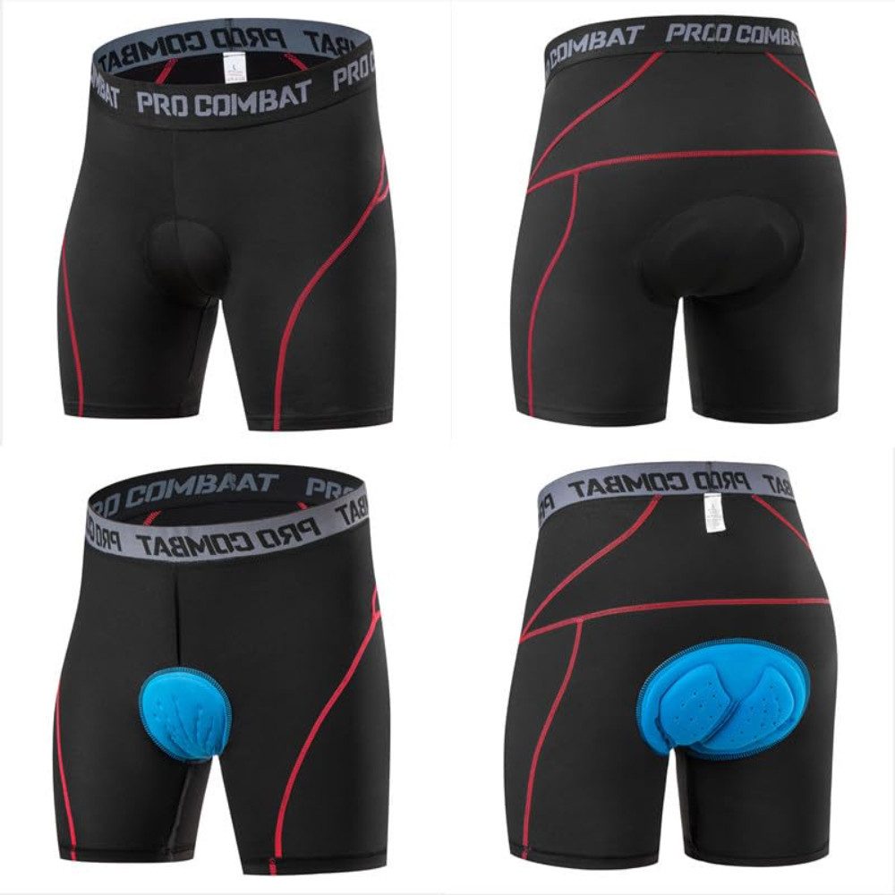 Blusmart Radlerhose Atmungsaktive Radunterwäsche für Damen und Herren (Mesh-Einsatz und Gel-Polsterung, Stoßdämpfende MTB-Radunterwäsche) Für Sport, Reiten, Fahrrad, Fahrrad, MTB