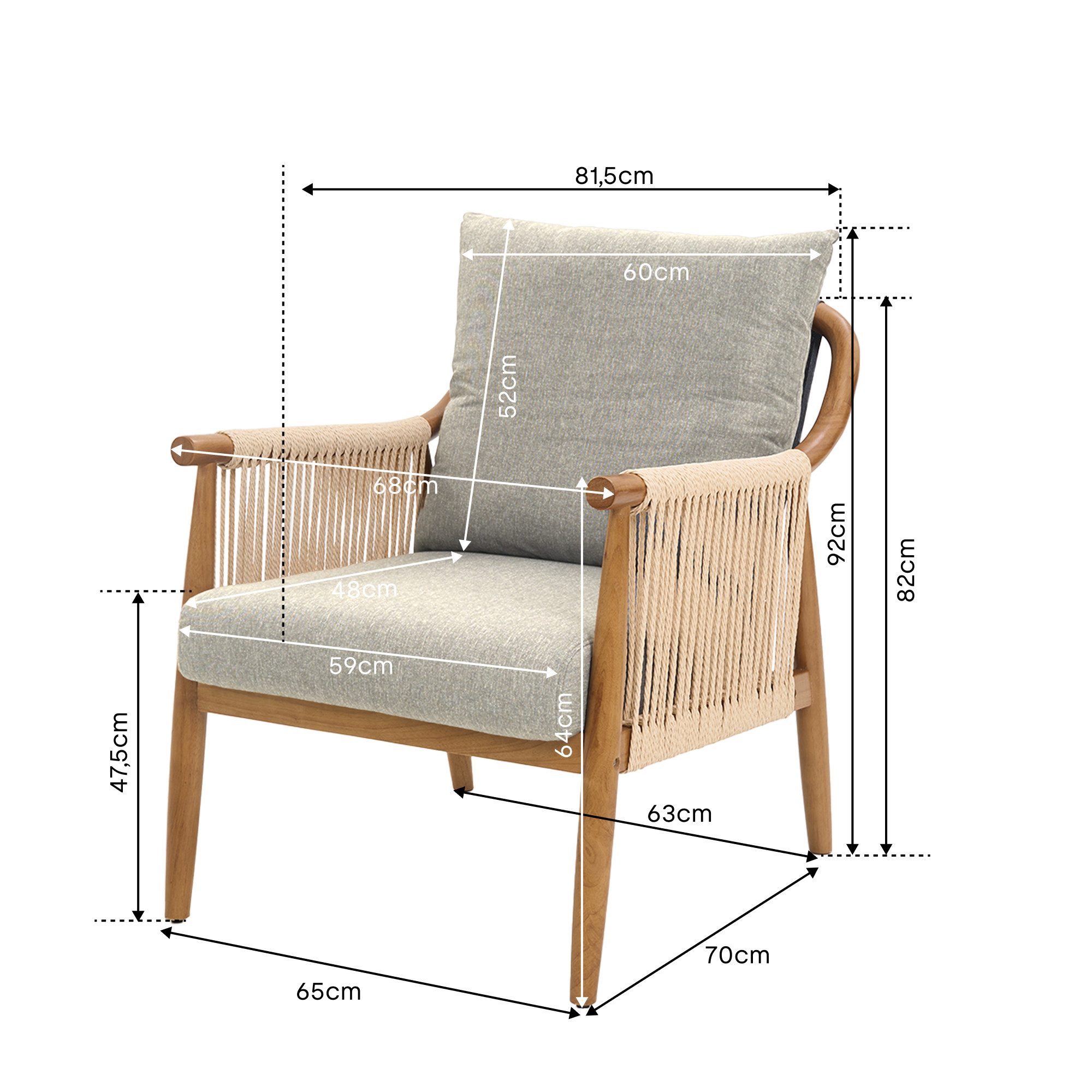 FLEXISPOT Loungesessel Akzentstuhl handgeflochten AC3 (Boho günstig online kaufen