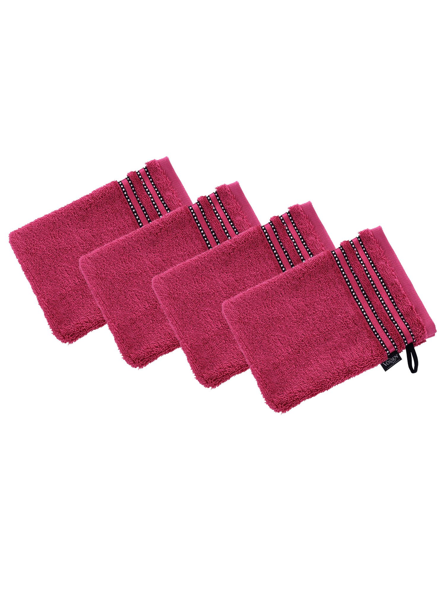 Vossen Handtücher Cult de Luxe Collection - Alle Größen, Frottier (Packung, 4-St), Einzigartiges VOSSEN-Unituch mit Glanzbordüre – flauschig & saugstark