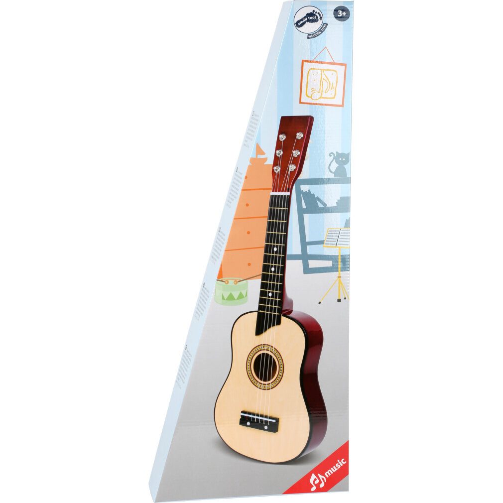 Small Foot Spiel-Gitarre 3307 Gitarre "Natur" aus Holz, mit sechs Nylonsaiten und Plektron