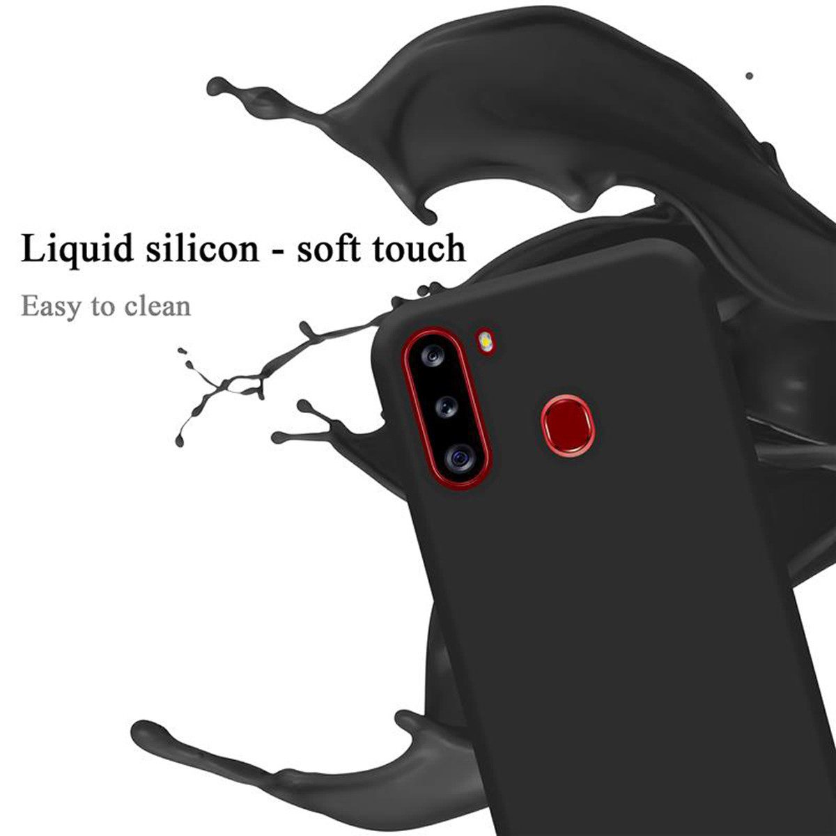 Cadorabo Handyhülle für Samsung Galaxy A21 Hülle Samsung Galaxy A21, Flexible Hülle TPU Silikon Schutzhülle Back Cover Case