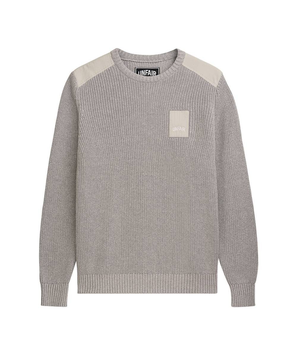 Unfair Athletics Strickpullover Pullover Unfair Patch Knitwear stone grey