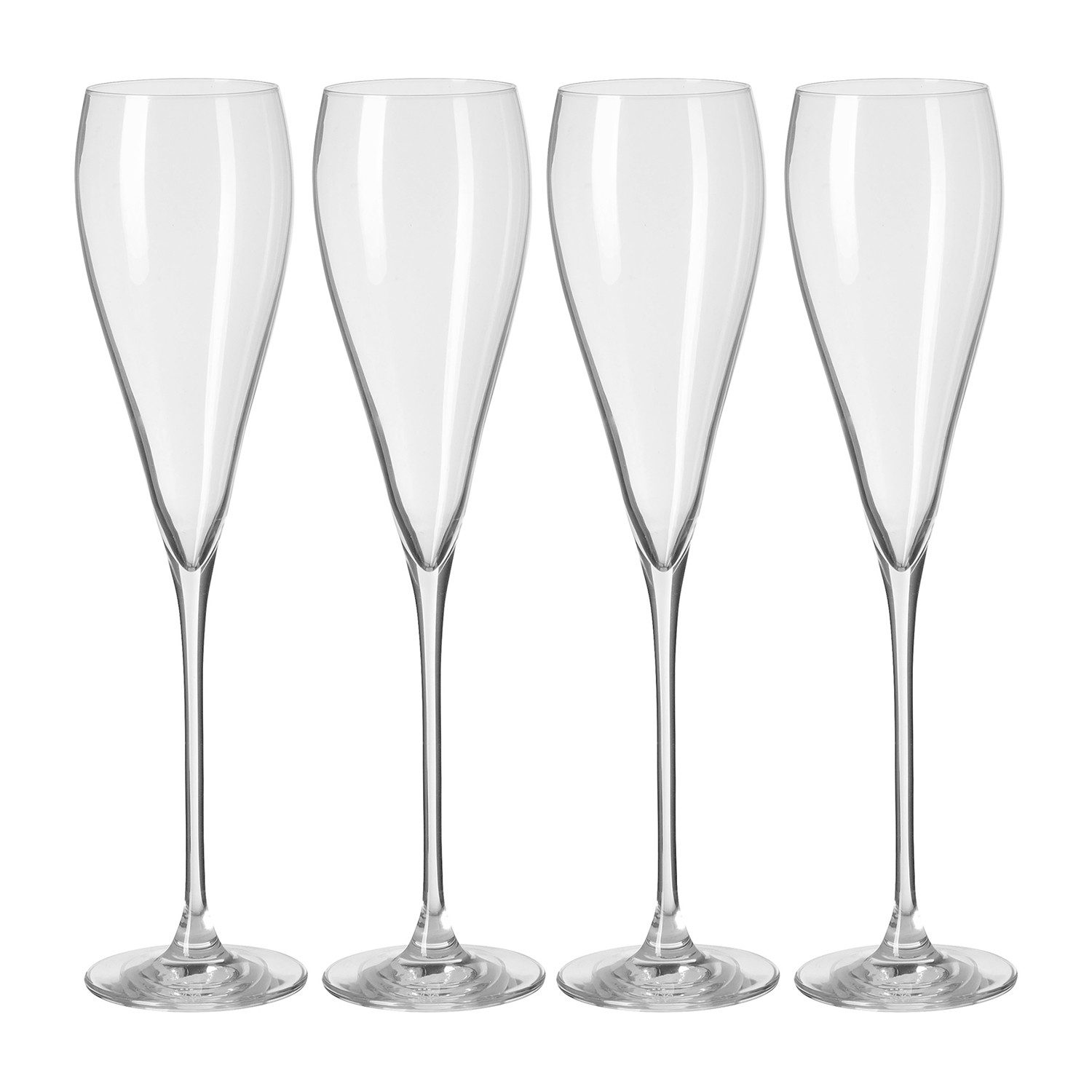 Fink Champagnerglas PREMIO 4er Set Champagnerglas - klar - H. 28cm - Tischgeschirr, 1-tlg., Glas, Spülmaschinengeeignetes Sektglas Flöte - Elegantes Glasdesign