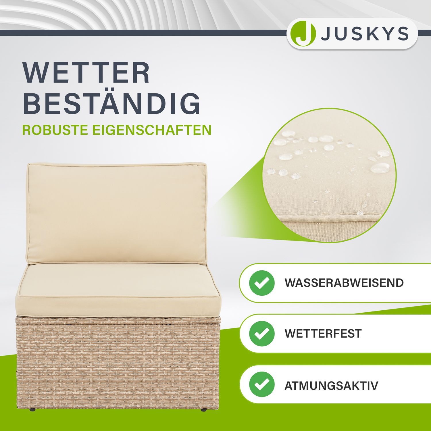 Juskys Gartenlounge-Set Salou, (6-tlg), für 6 Personen, Polyrattan, Glasplatte, wetterfest, mit Kissen