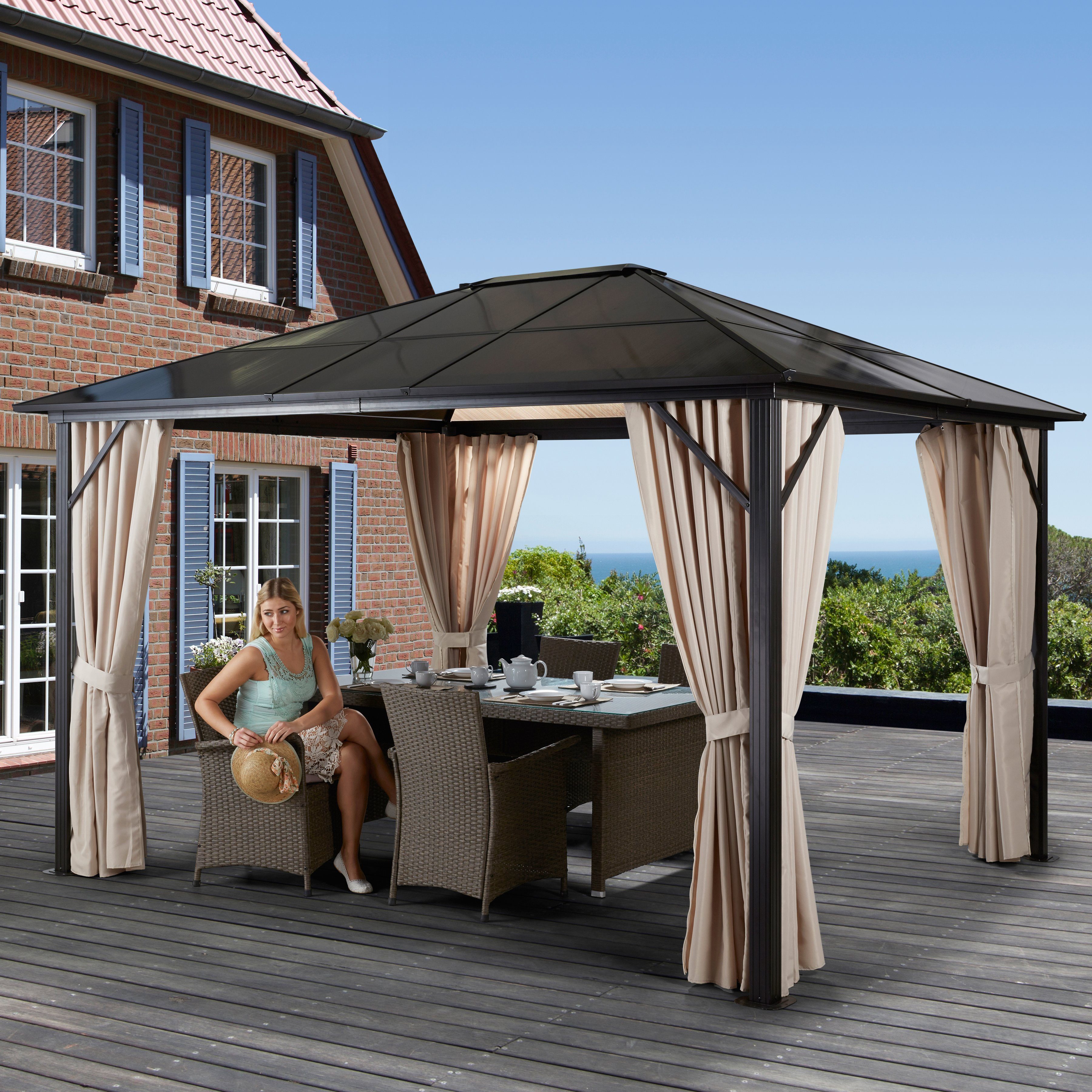KONIFERA Pavillon mit Seitenteilen »Aruba«, BxL 300x365 cm online