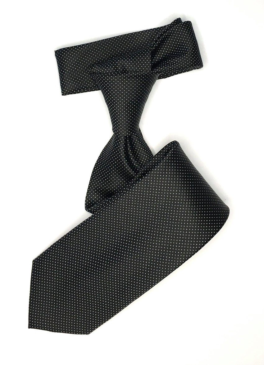 Seidenfalter Krawatte Seidenfalter 6cm Picoté edlen Krawatte im Seidenfalter Design Krawatte Schwarz Picoté