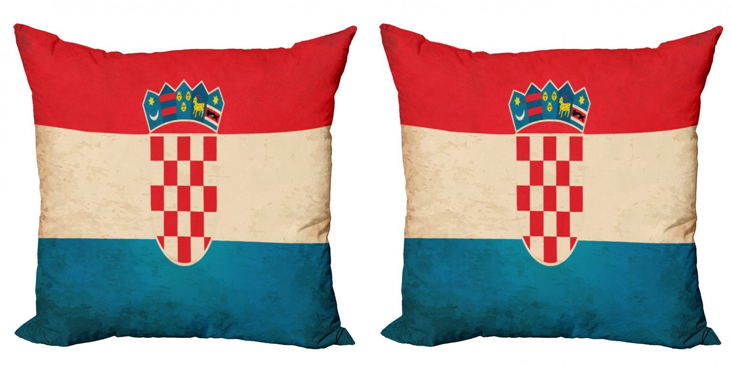 Kroatien Modern European Art Land Digitaldruck, Accent Flag Abakuhaus Doppelseitiger (2 Kissenbezüge Stück),