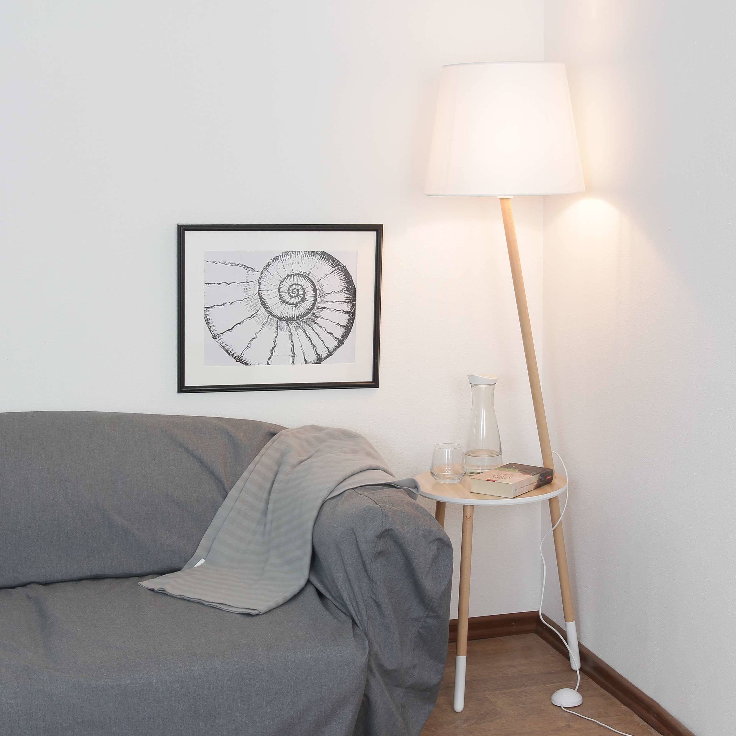 licht-erlebnisse stehlampe »lama stehleuchte dreibein holz weiß  skandinavisch wohnzimmer« online kaufen | otto