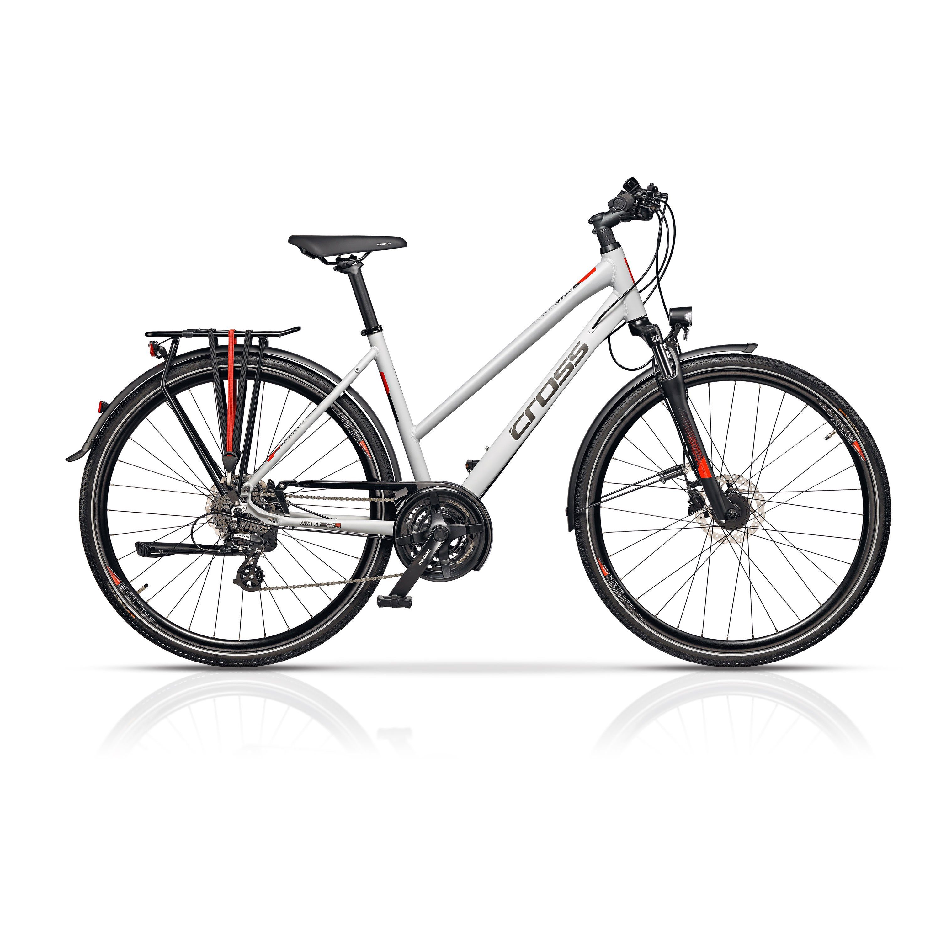 Trekkingrad 28 48cm Shimano Rahmenhöhen Damen Altus Altus Schaltwerk, Zoll SGS), RD-M310 Fahrrad Kettenschaltung, - und 2024 Airtracks Modell - (Shimano 52cm Weiß AMBER, Matt 44cm, Gang 24 Trekking