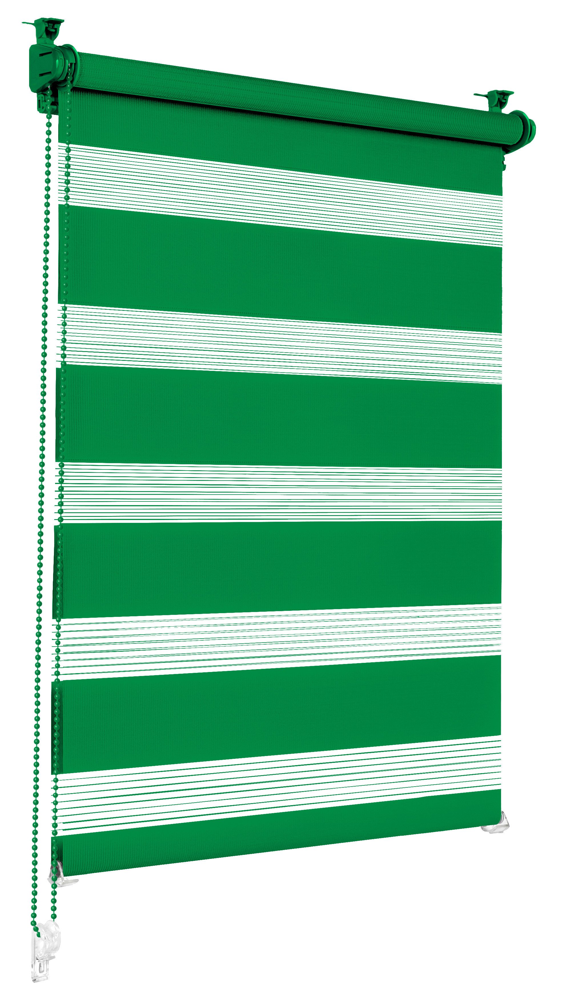 Doppelrollo Klemmfix ohne Bohren, Sonello, blickdicht, Klemmfix, 30cm x 100cm Grün Easyfix Duo Rollo, Rollos für Fenster und Tür, Lichtschutz, Blickdicht, Jalousie freihängend mit Klemmträger, Seitenzugrollo, einfache Montage, in verschiedenen Farben und Größen