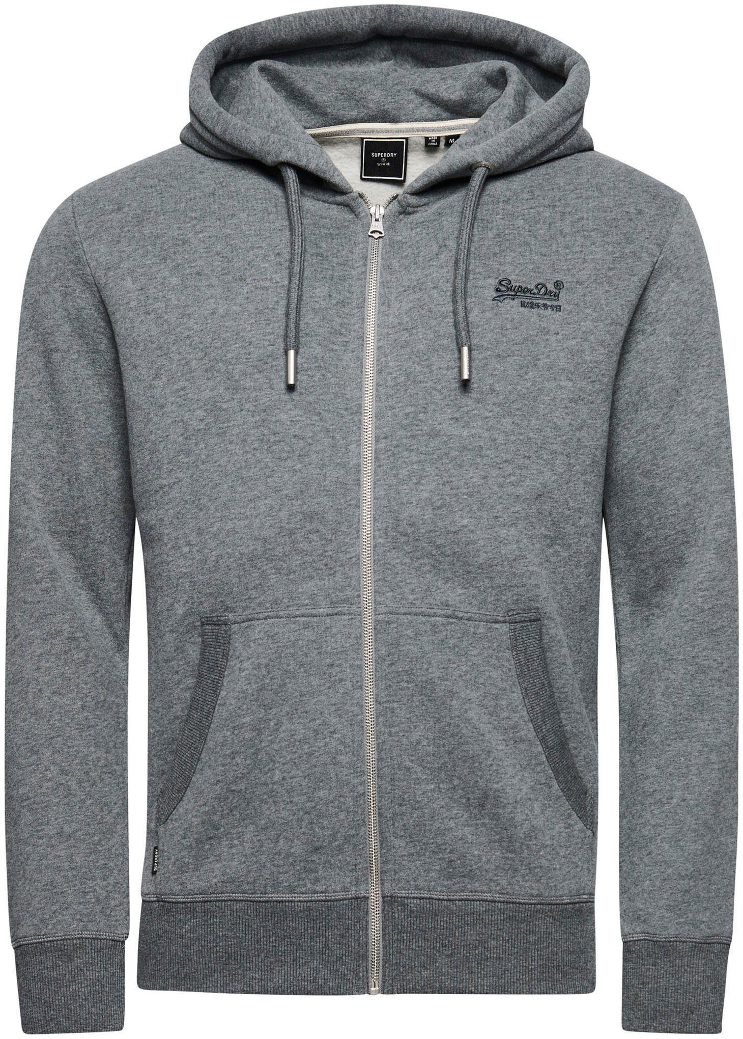 BB grey NO ZIPHOOD EMB charcoal VINTAGE LOGO Superdry Kapuzensweatjacke