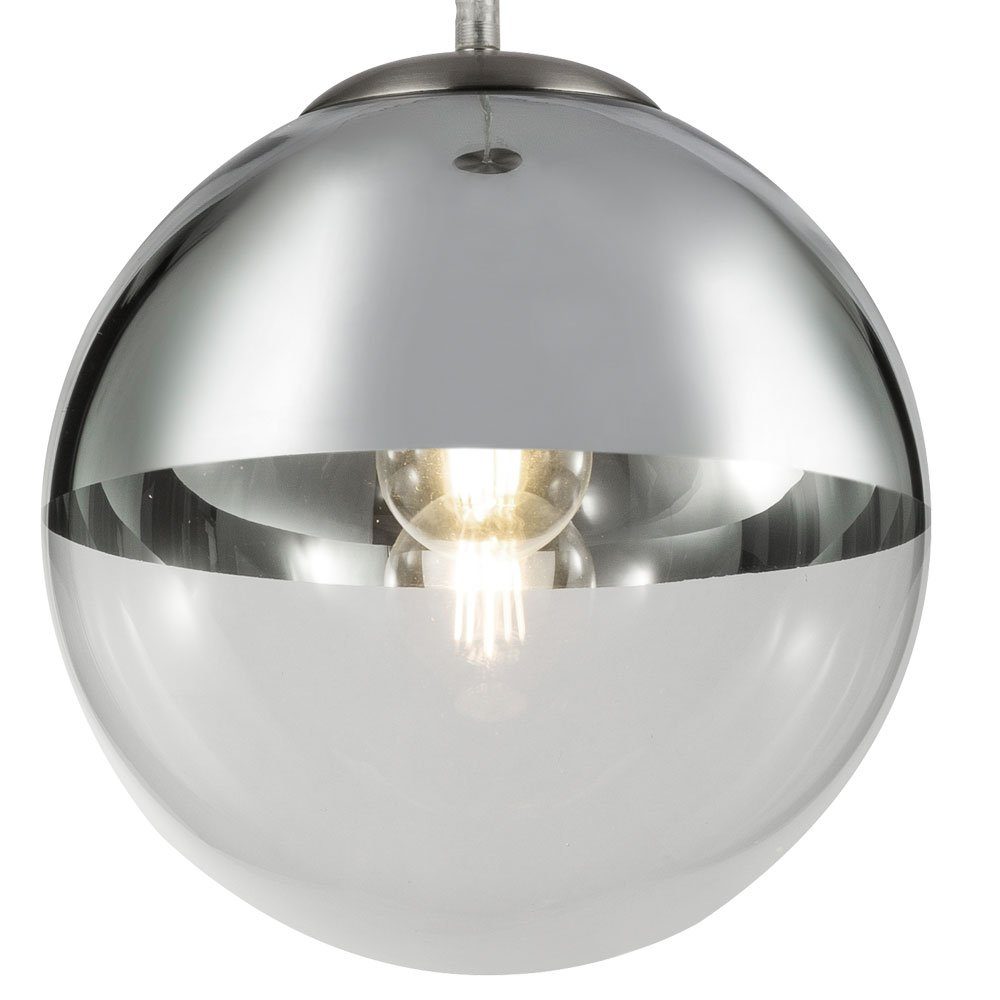 E27 Hängeleuchte inklusive, nicht Globo Glas chrom Esszimmerlampe Kugelleuchte Leuchtmittel Kugelleuchte, klar