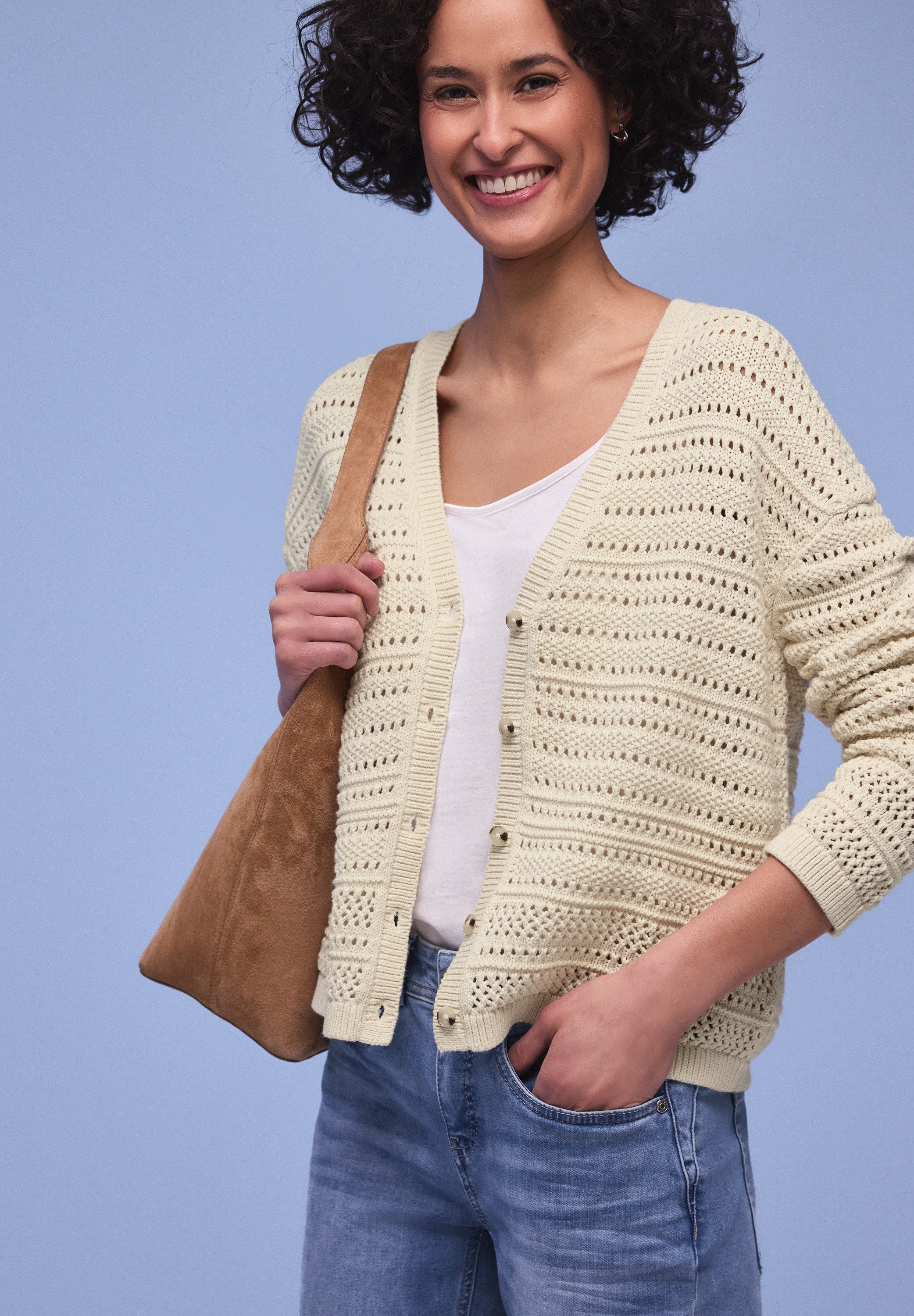 STREET ONE Cardigan Struktur-Cardigan mit feinem Lochmuster günstig online kaufen