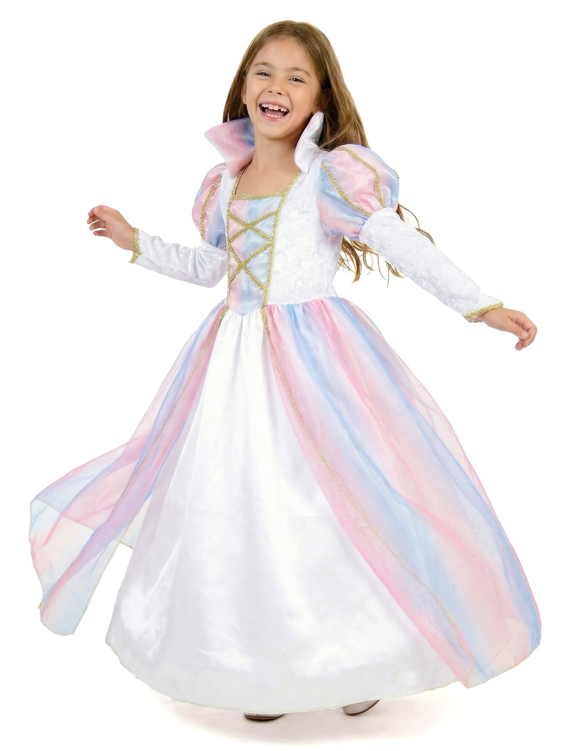 JADEO Kostüm Bezaubernde Prinzessin Kinderkostüm Königin weiss-gold