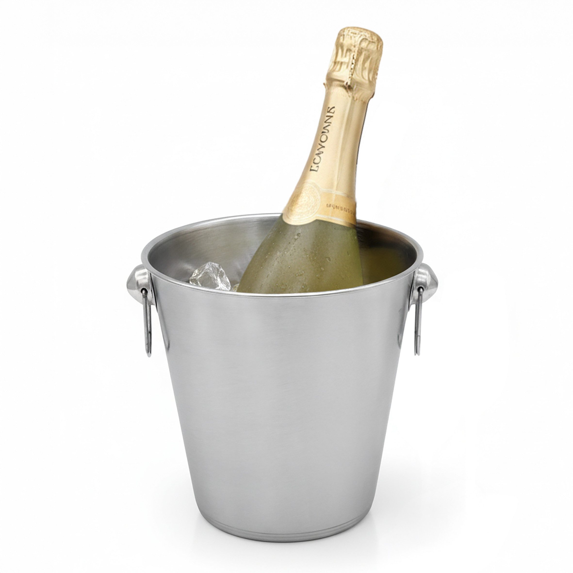 Spetebo Sektkühler Edelstahl Sektkühler silber matt - 20 cm, Eiskübel Champagnerschale Flaschen Kühler