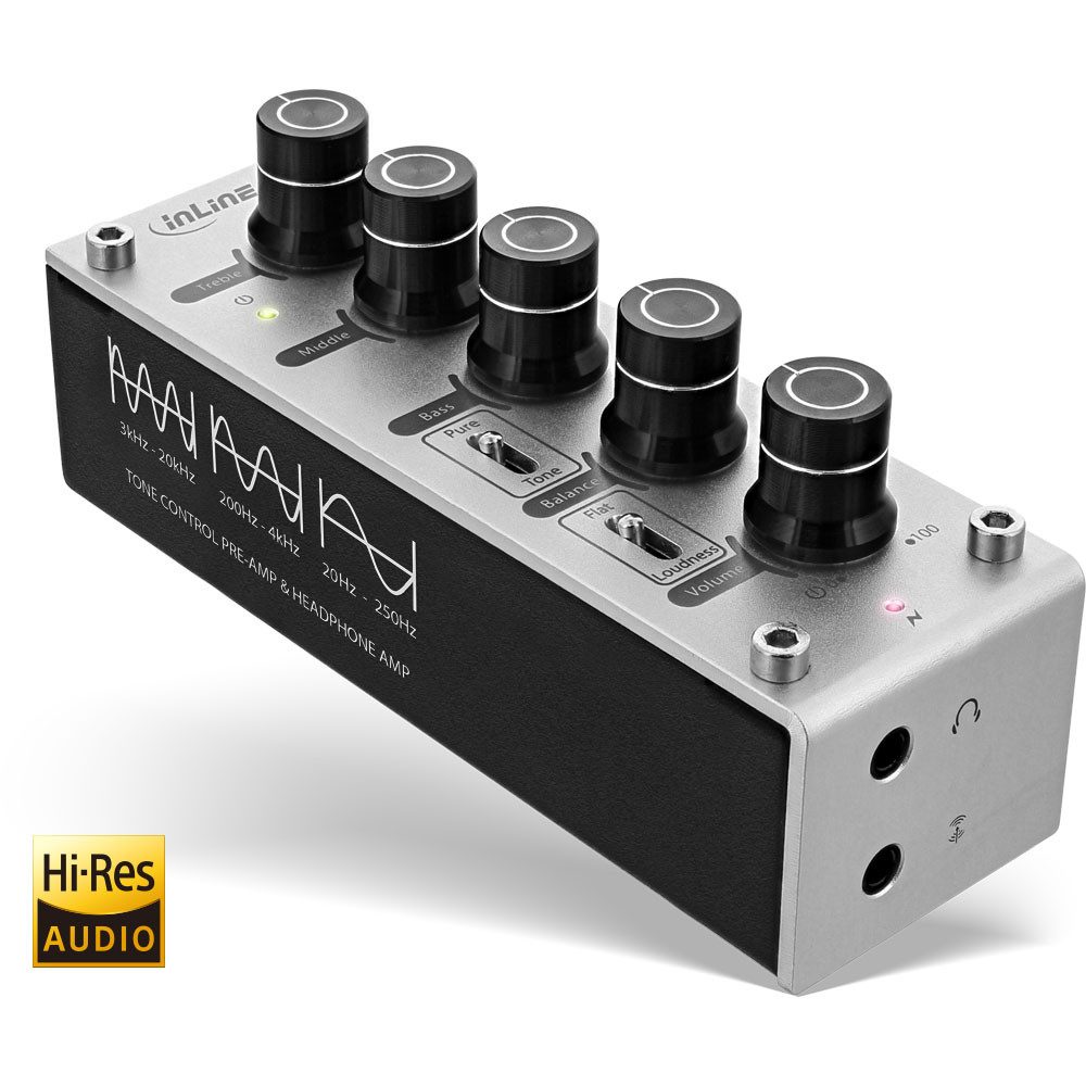 Inline Mauspad AmpEQ Hi-Res AUDIO Kopfhörer-Verstärker und Equalizer 35mm Klinke USB