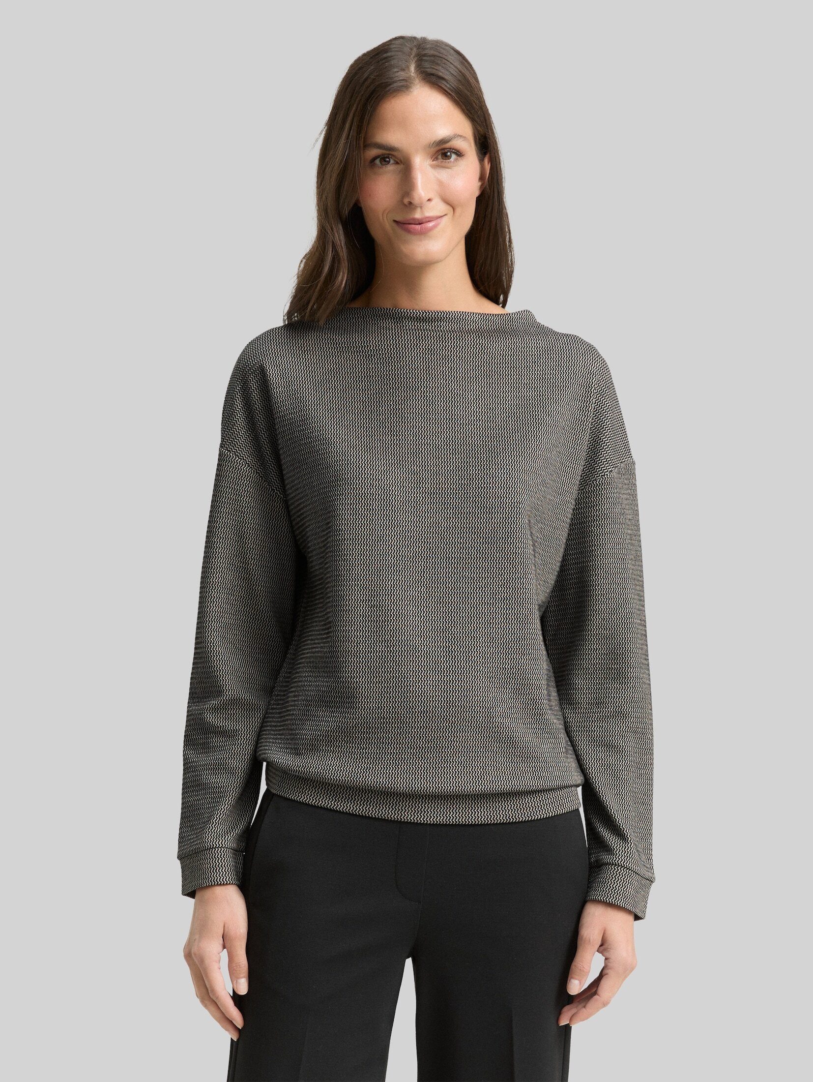 TOM TAILOR Sweatshirt Strick & Sweatshirts Loose Fit Sweatshirt mit Stehkragen