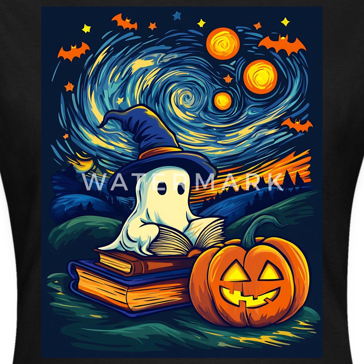 Spreadshirt T-Shirt Halloween Geist Sternennacht Frauen T-Shirt (1-tlg) günstig online kaufen