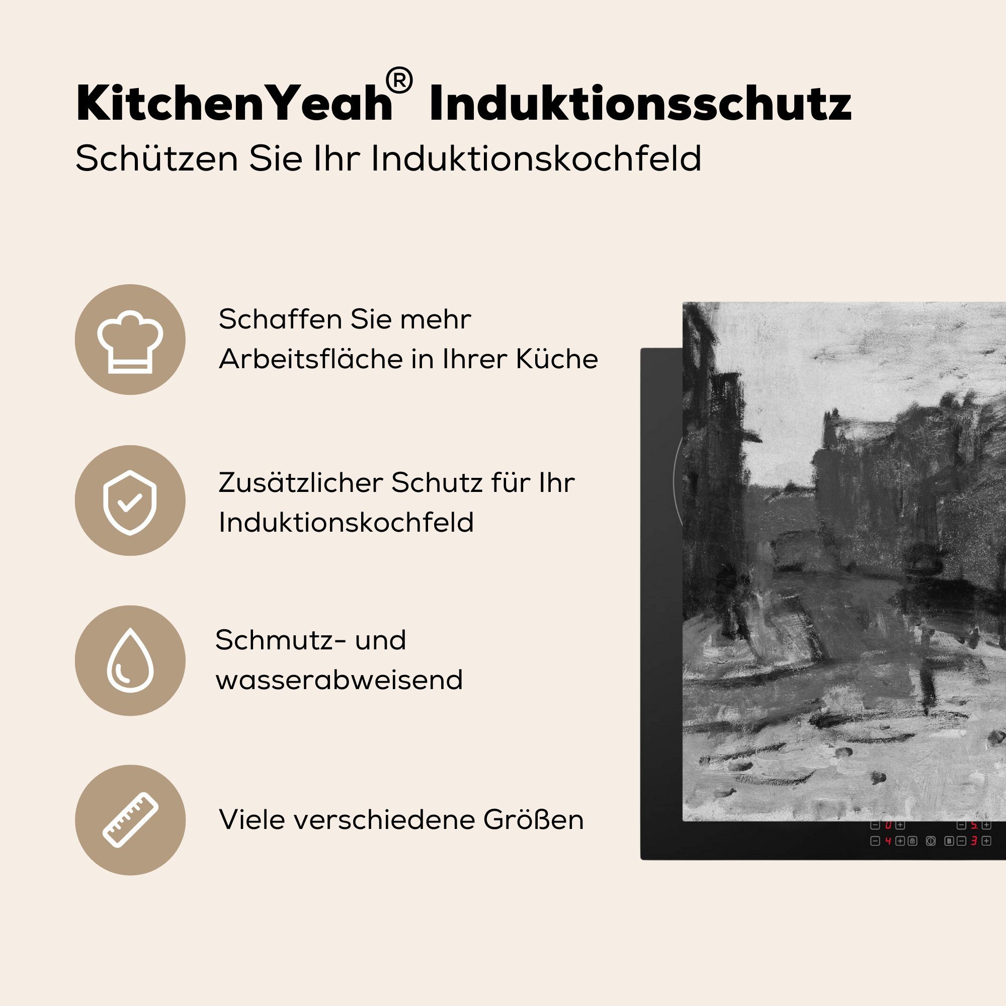 MuchoWow Herdblende-/Abdeckplatte Der Hendrik 78x78 Job für küche Arbeitsplatte in Vinyl, Ceranfeldabdeckung, Rotterdam Breitner, (1 tlg), - cm, George