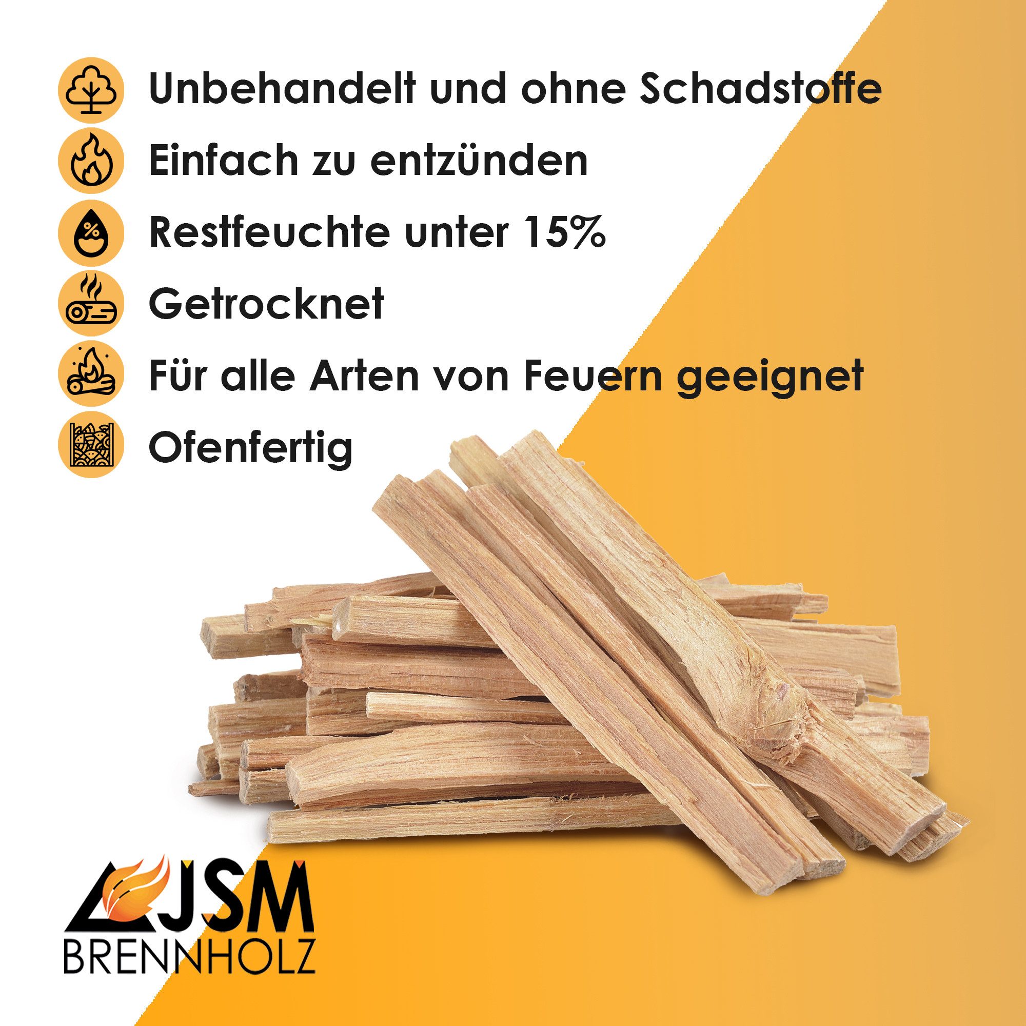JSM-Brennholz Kaminholz Anzündholz 6 Netze a 3 Kg Anmachholz Anfeuerholz, 1 günstig online kaufen