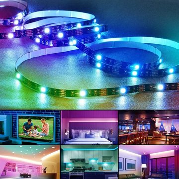 LANOR LED Stripe LED-TV-Licht mit 24-Tasten-Fernbedienung USB-Schnittstelle wasserdicht